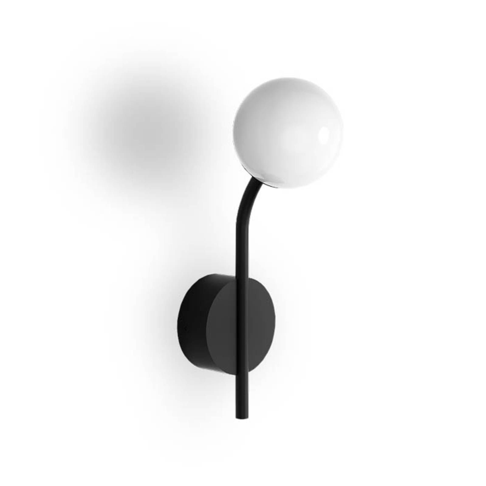 Decor Walther Pep wall light, 1-bulb, black, for Living / Dining Room, iron, glass, G9, 28 W, W: 8 cm, H: 25 cm
