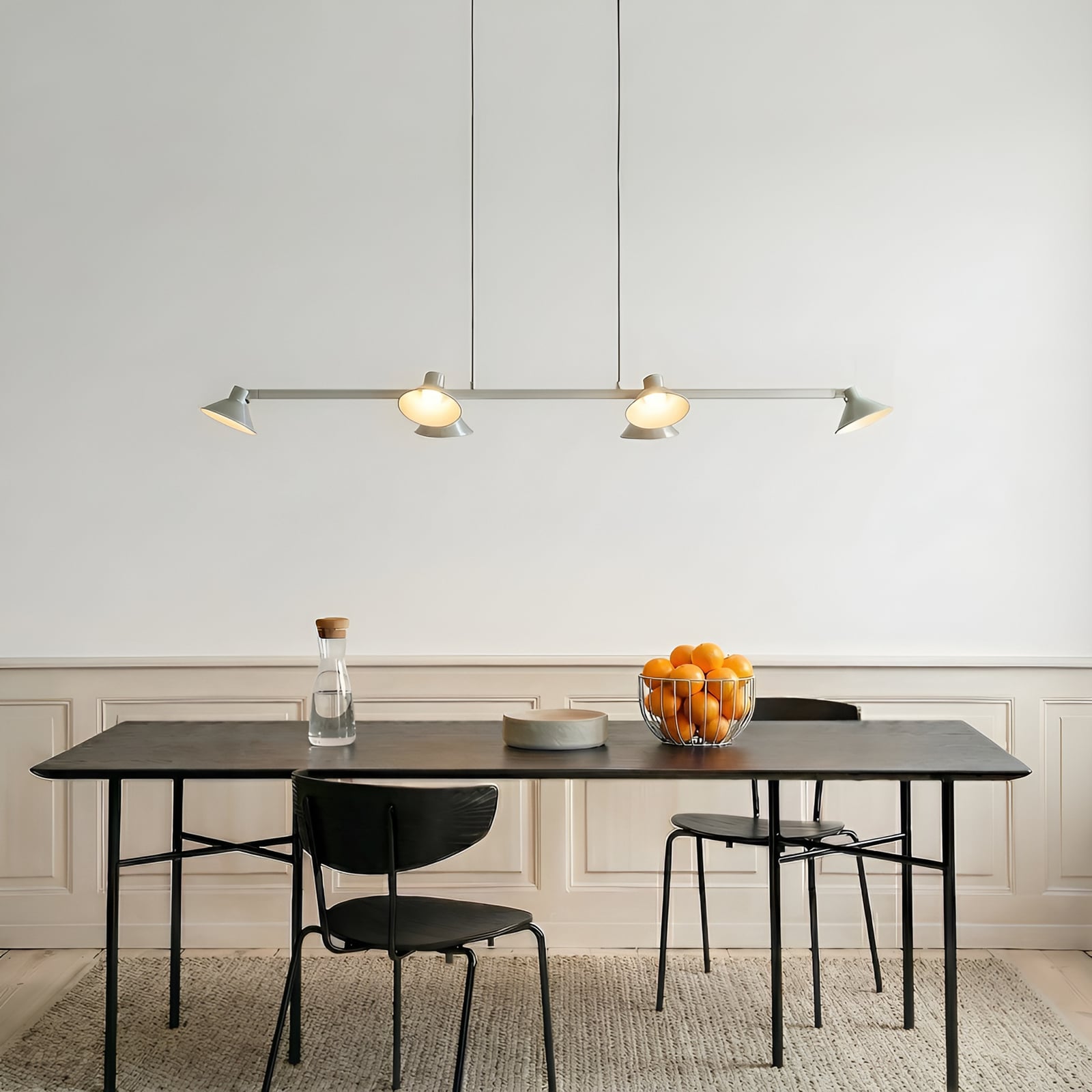 Suspension LED Steve, aluminium, 113 cm, à 6 lampes, à intensité variable -