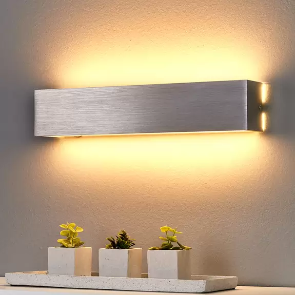 Lampenwelt Ranik - Aluminium-Wandleuchte mit LED