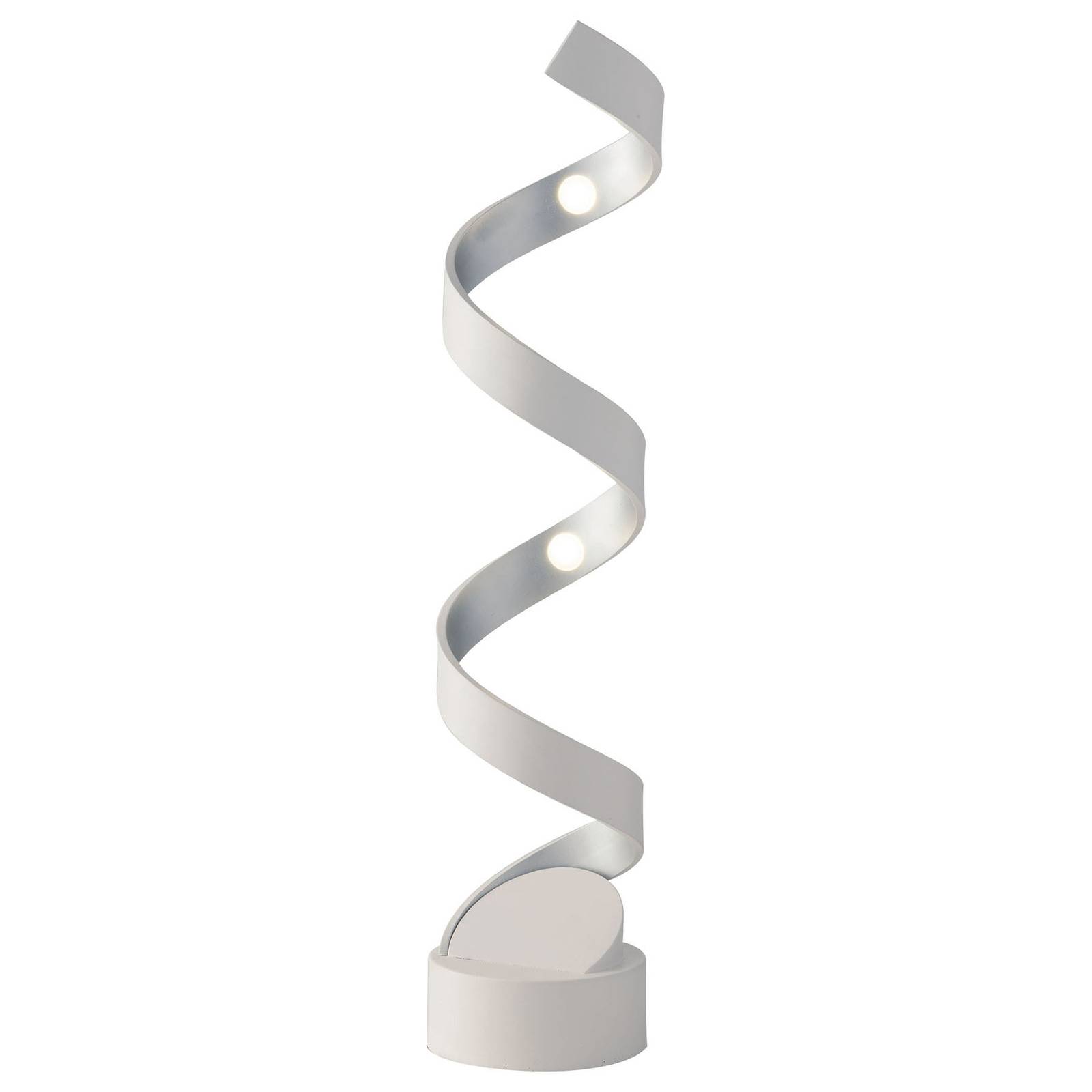 Lampe à poser LED Helix 66 cm blanche-argentée