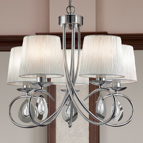 Wytworna, pięciopunktowa lampa wisząca Angelique