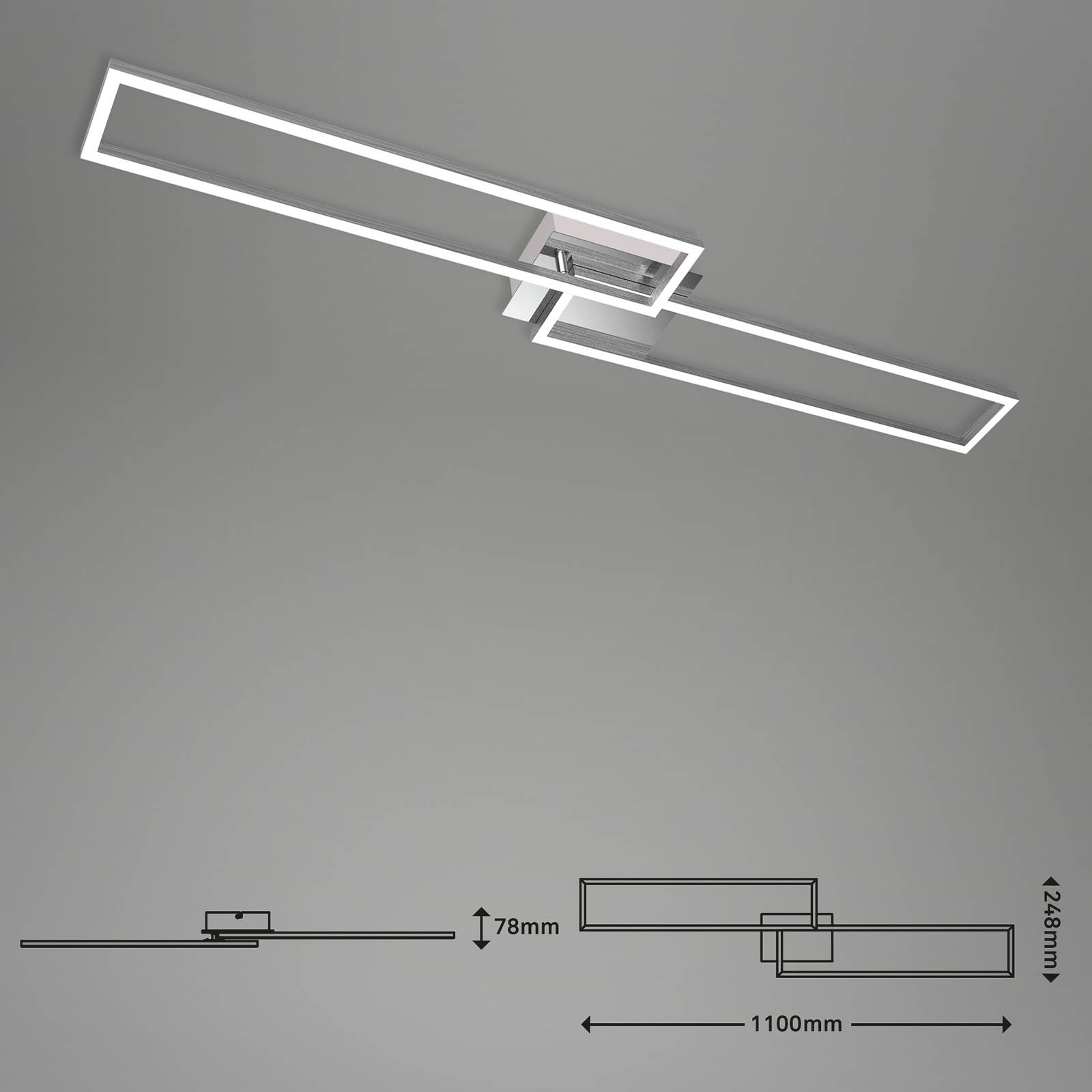 Lampa sufitowa LED Frame, pilot, chrom