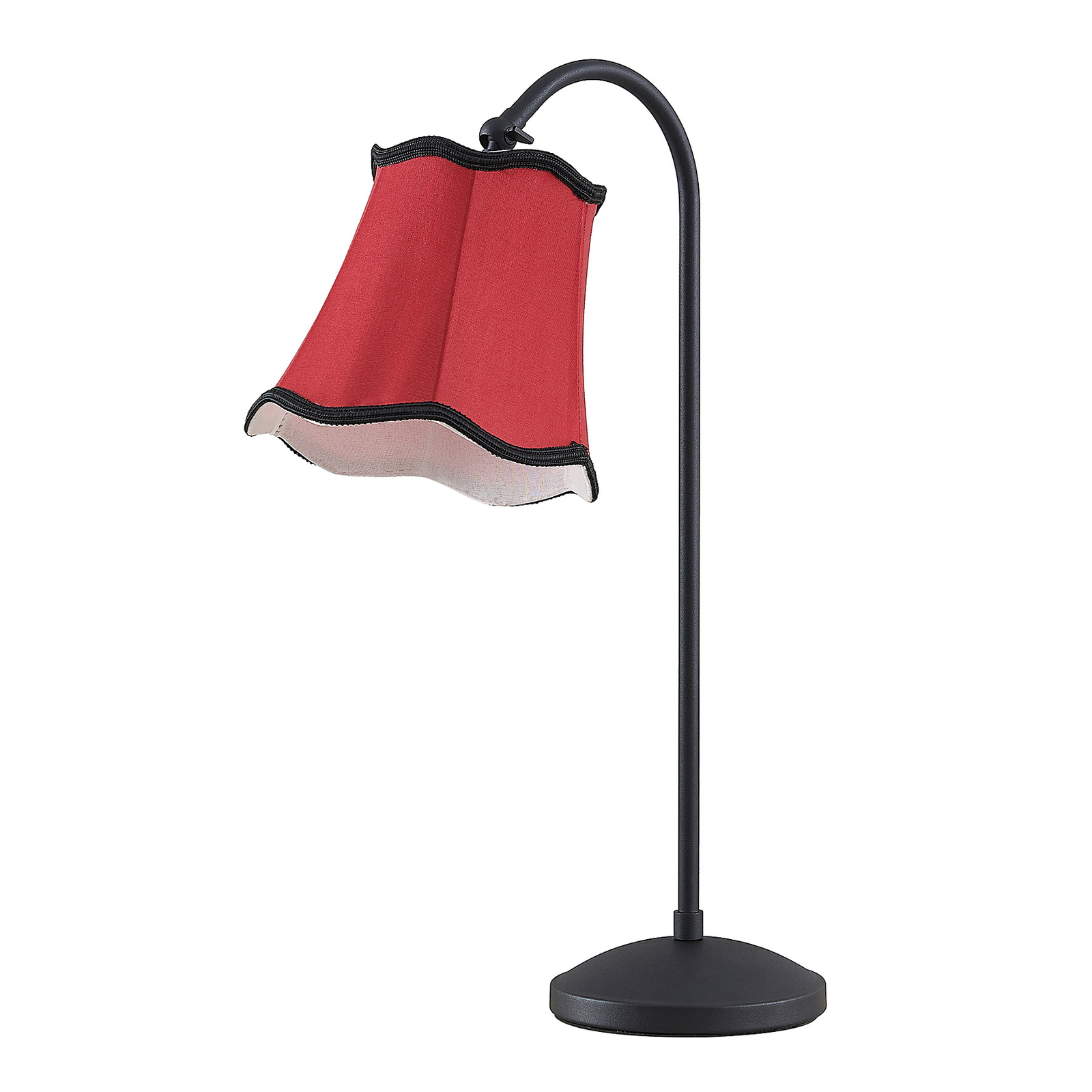 Lucande Binta stolní lampa, látka, vintage červená