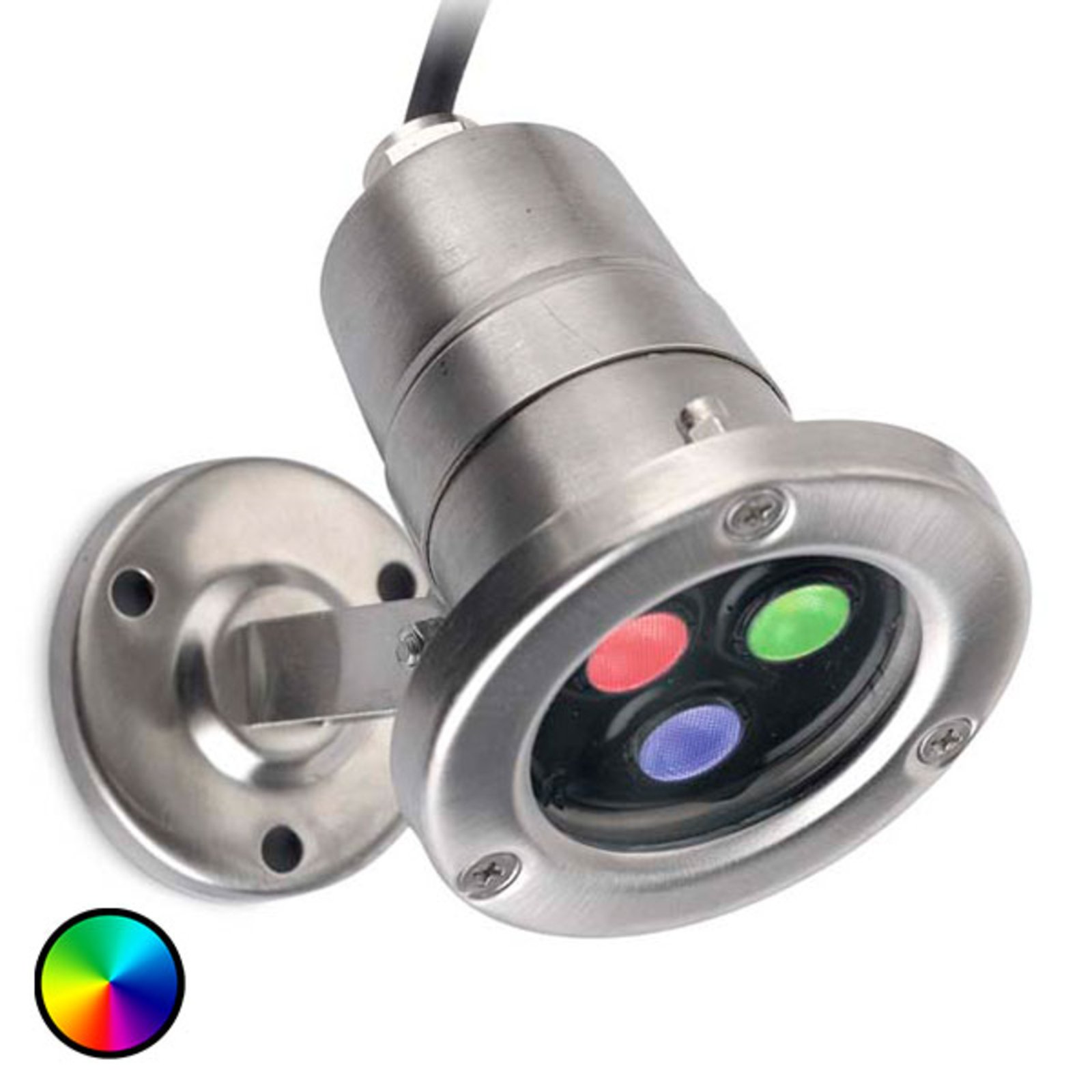 LEDS-C4 Aqua Waterproof LED waterproof light RGB, AISI 316 stainless steel, glass, 6.5 W, energy efficiency: A++, W: 10 cm, H: 15 cm