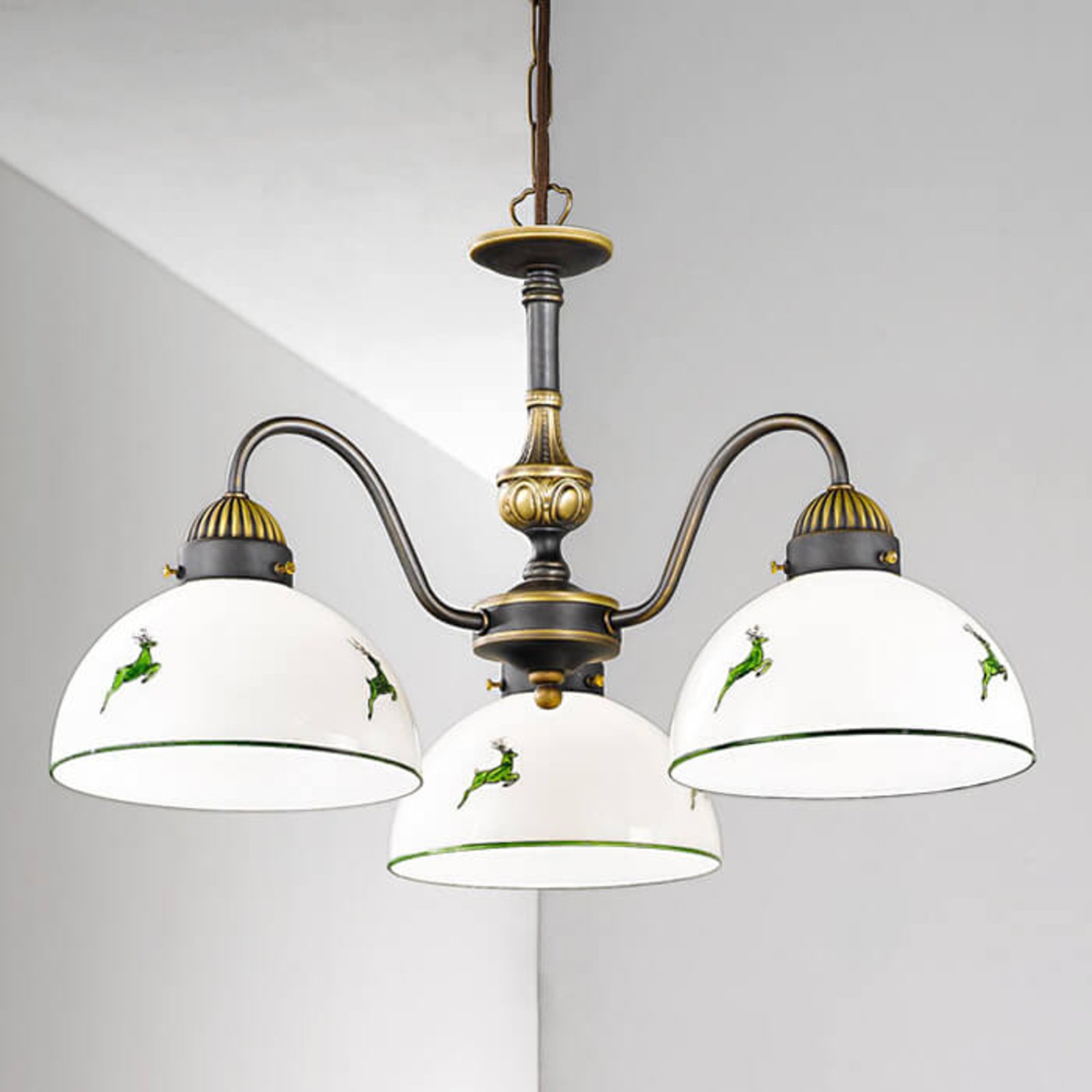 KOLARZ Nonna - viseća svjetiljka, 3 žarulje, bijelo-zelena