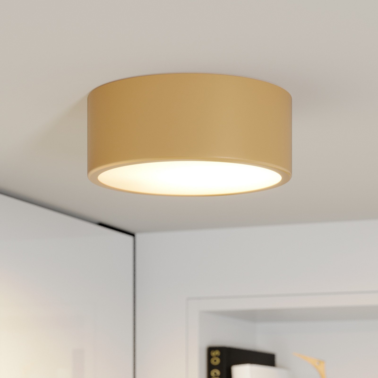 TEMAR LIGHTING Cleo plafonieră Ø 20 cm IP20 aurie metal E27 - Camera de zi / sufragerie - modern - Sticlă