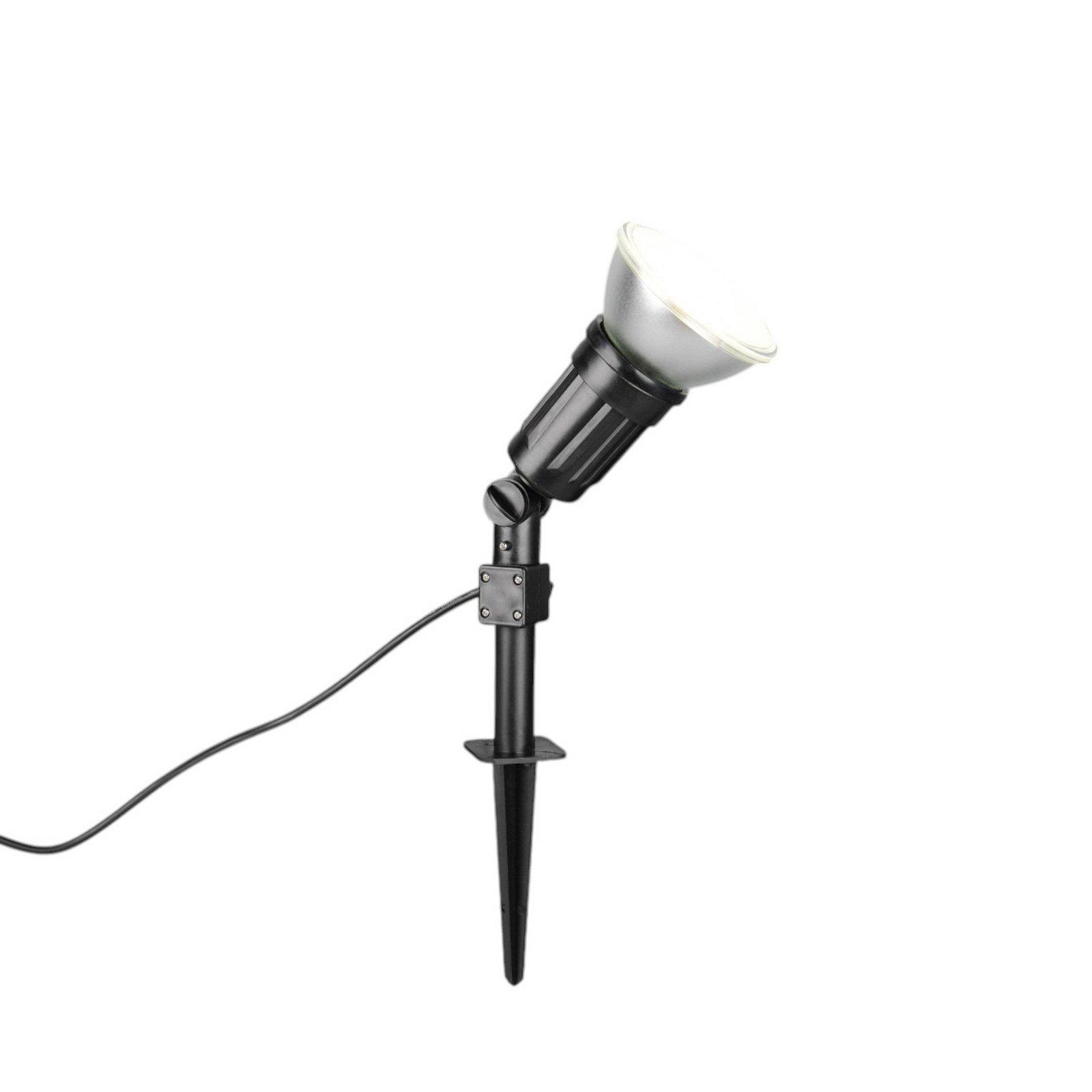 Udendørs spotlampe Caceres, sort, plast, IP44, vipbar