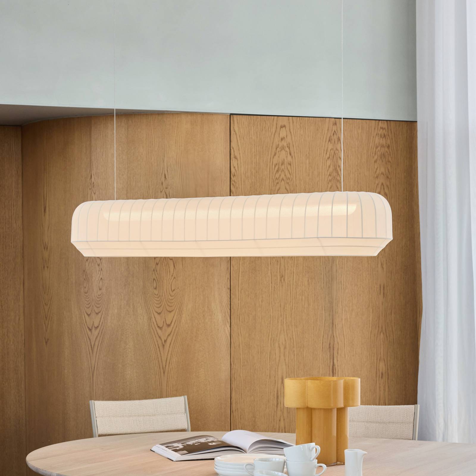 Northern LED-Hängeleuchte Tradition linear, Textil, offwhite günstig online kaufen