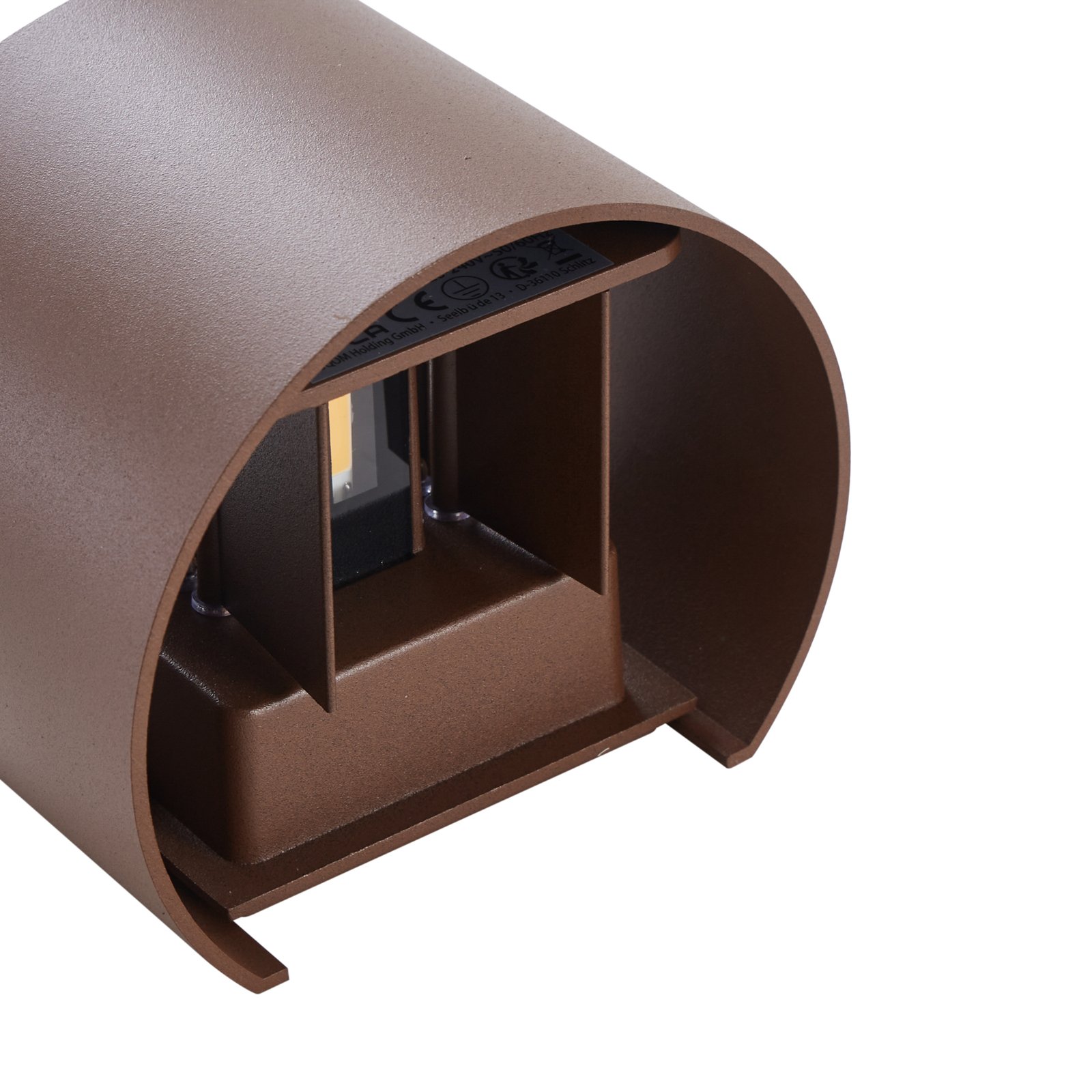 Nivar Round LED Outdoor Wall Lamp Rust Brown - Lindby