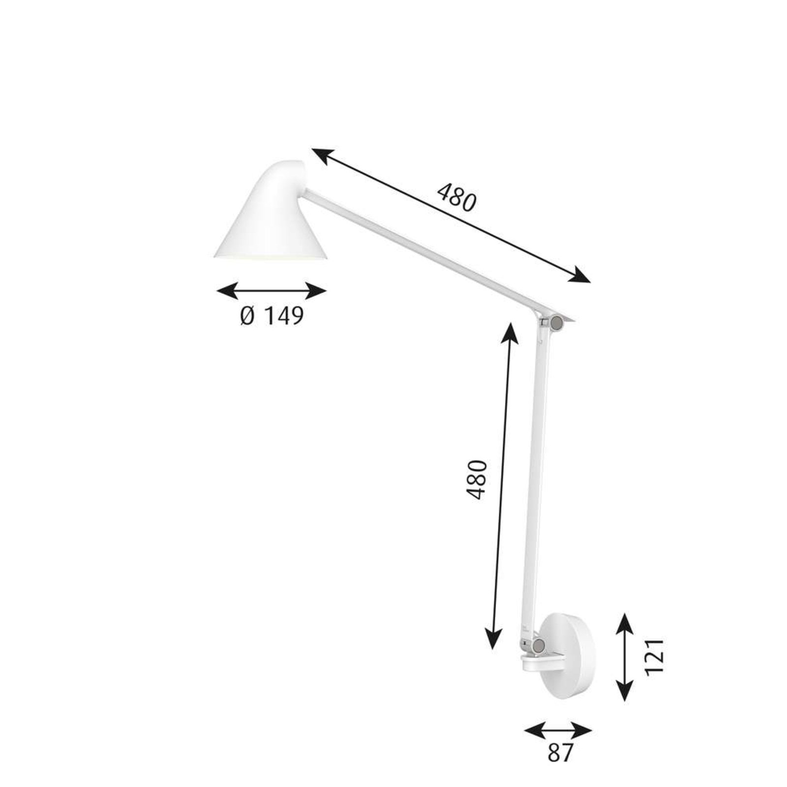 NJP Box LED Aplică de Perete 2700K HW Long White - Louis Poulsen