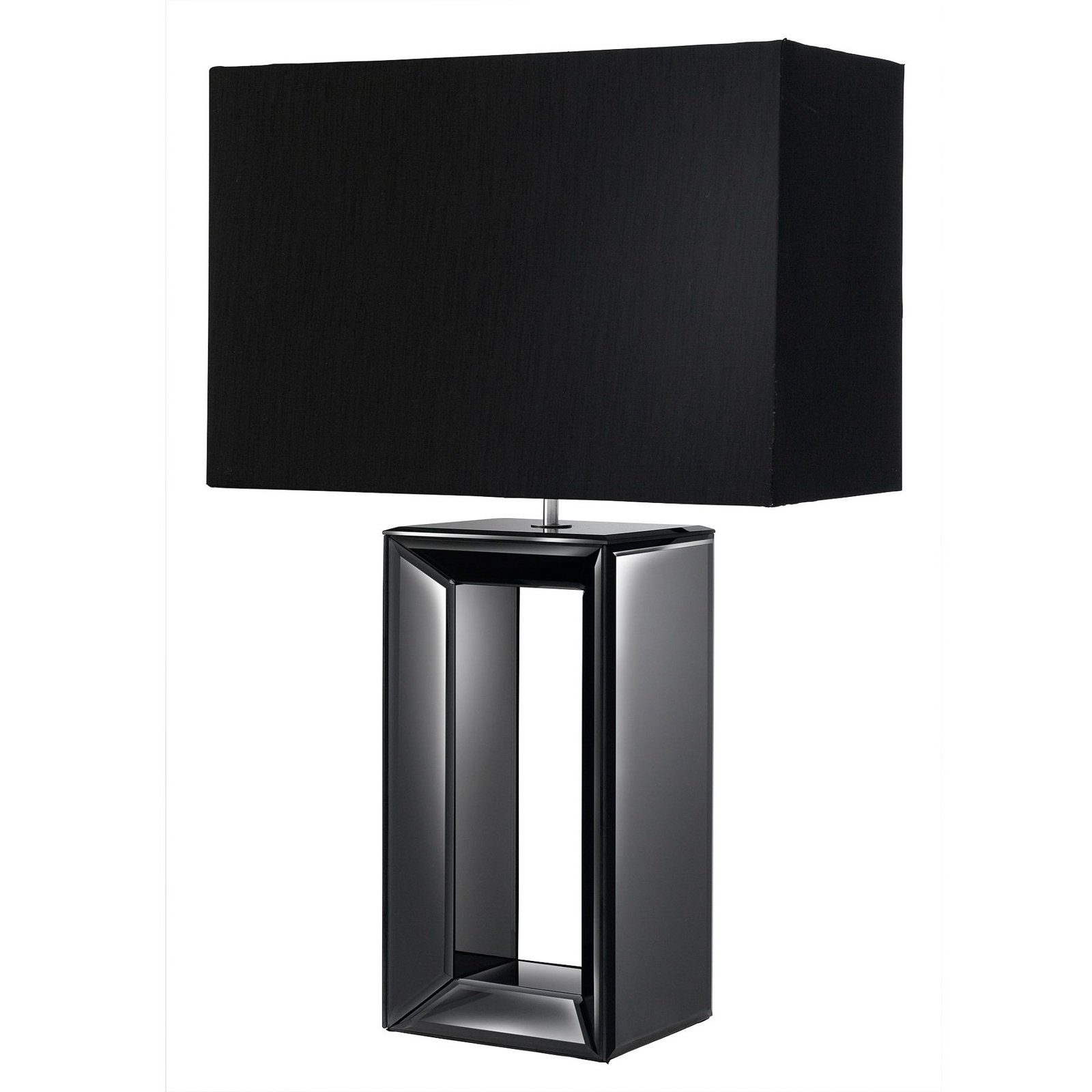 Mirror fabric table lamp, black