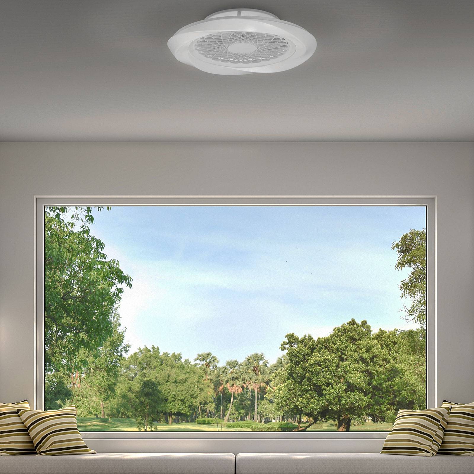 Ventilateur de plafond LED Boreal, blanc
