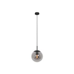 Lampada a sospensione Bollique, nero, Ø 25 cm, vetro, a 1 luce, globo