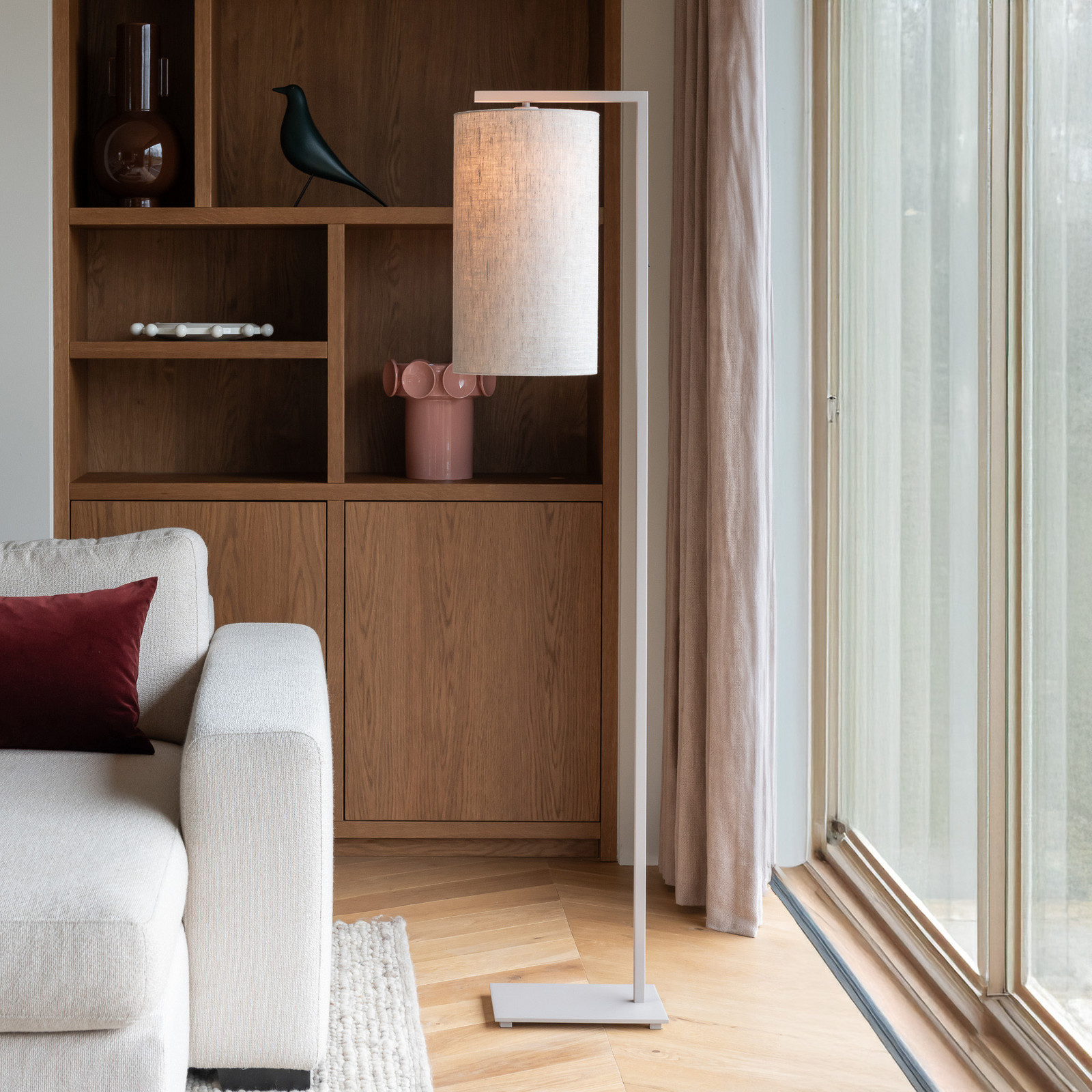 IT´S ABOUT ROMI ITS ABOUT ROMI Lampadar Boston Ø25cm gri deschis/culoarea nisipului - Camera de zi / sufragerie - Modern - gri deschis culoarea nisipului - Țesătură / Textil