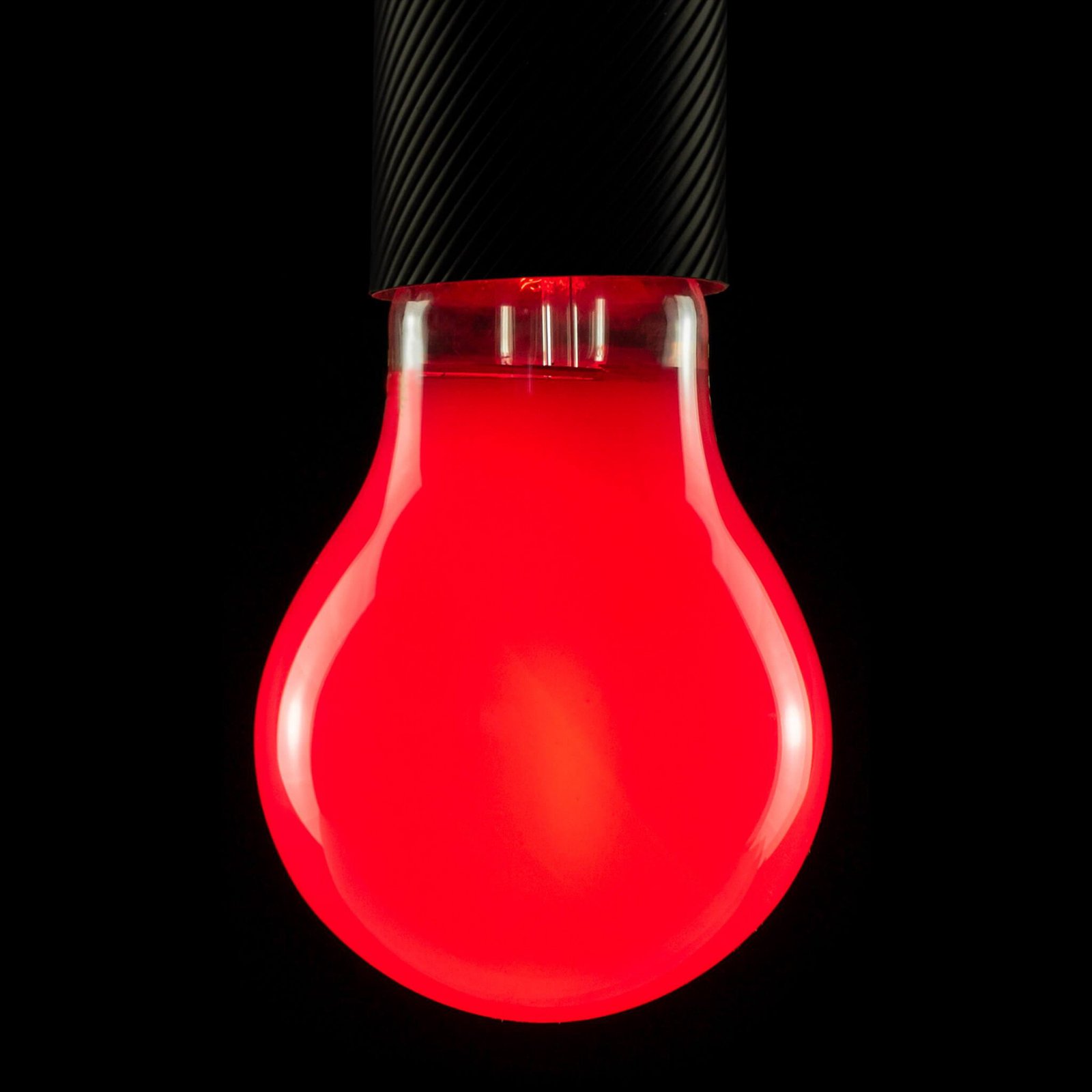 LED bulb, red, E27, 2 W, dimmable