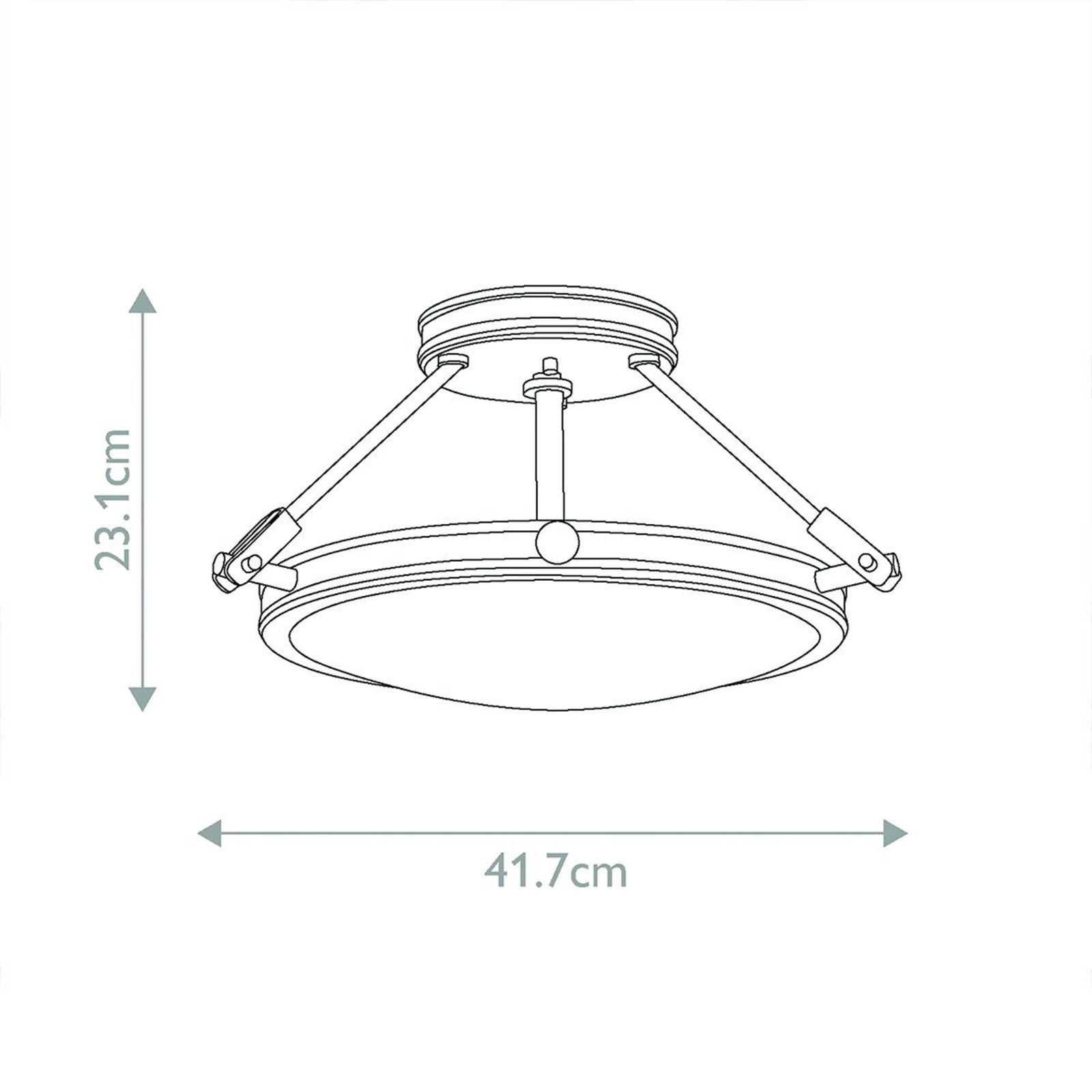 Collier ceiling light, black, Ø 41.7 cm, steel, glass, E14