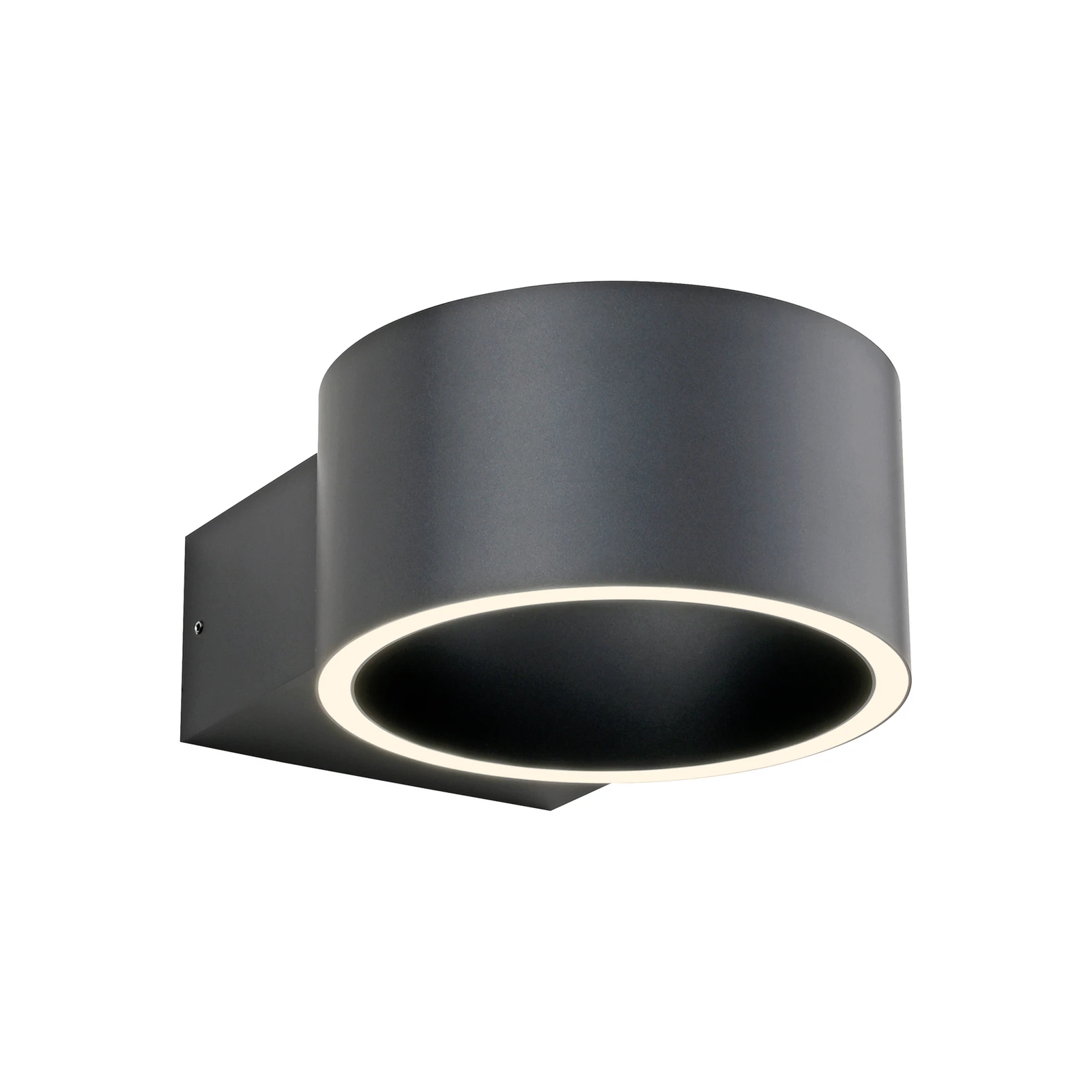 PURE LED wall light Clipse, cinzento, alumínio, Ø 15 cm