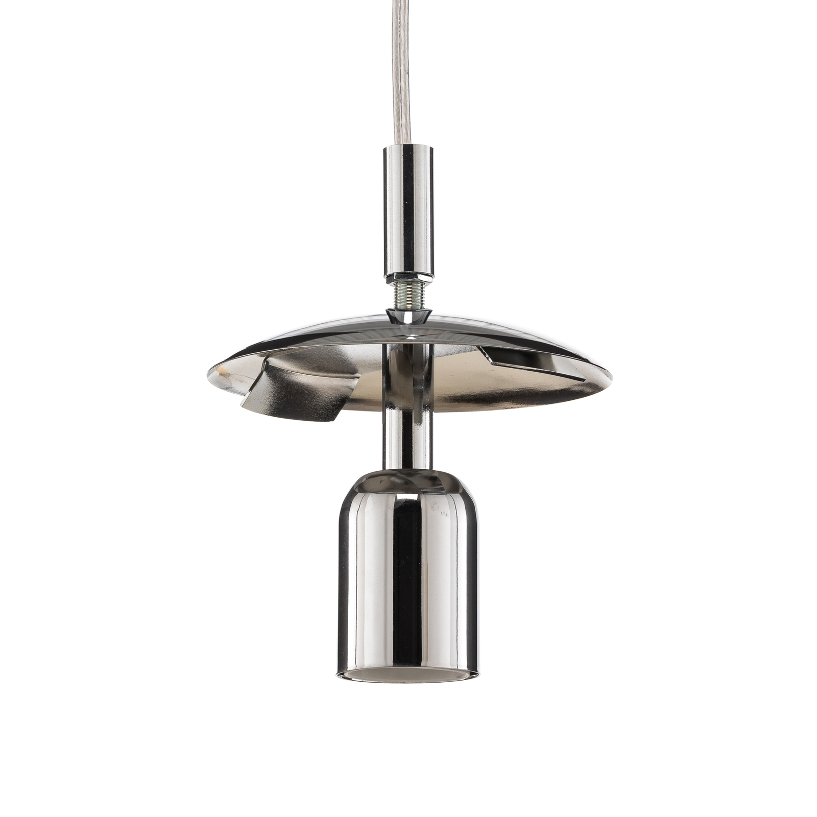 Hanging light 562, clear glass, chrome cap/canopy