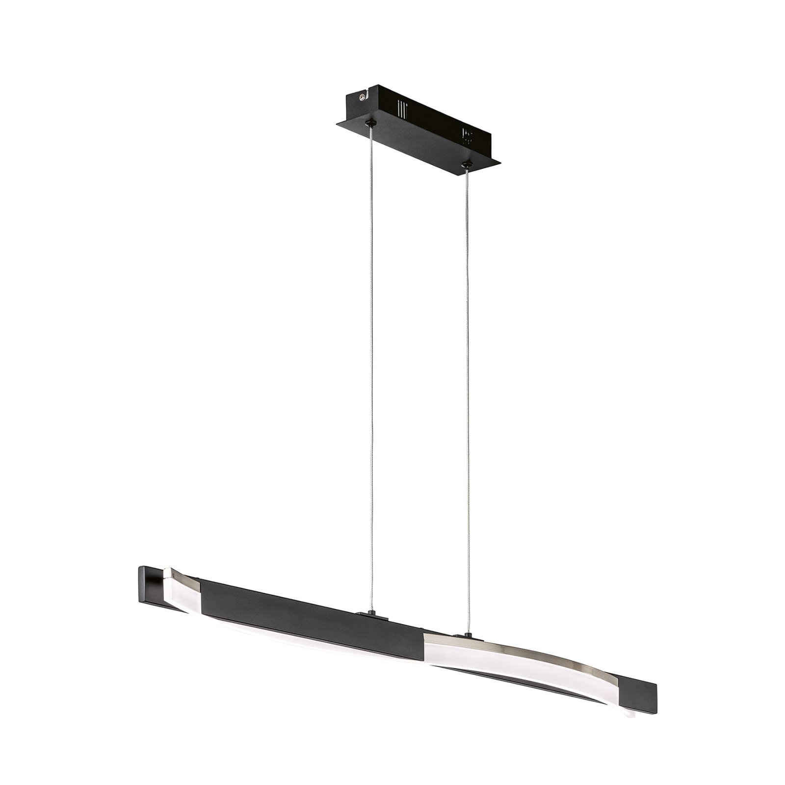 Suspension LED Bridge, noir/nickel, longueur 95 cm