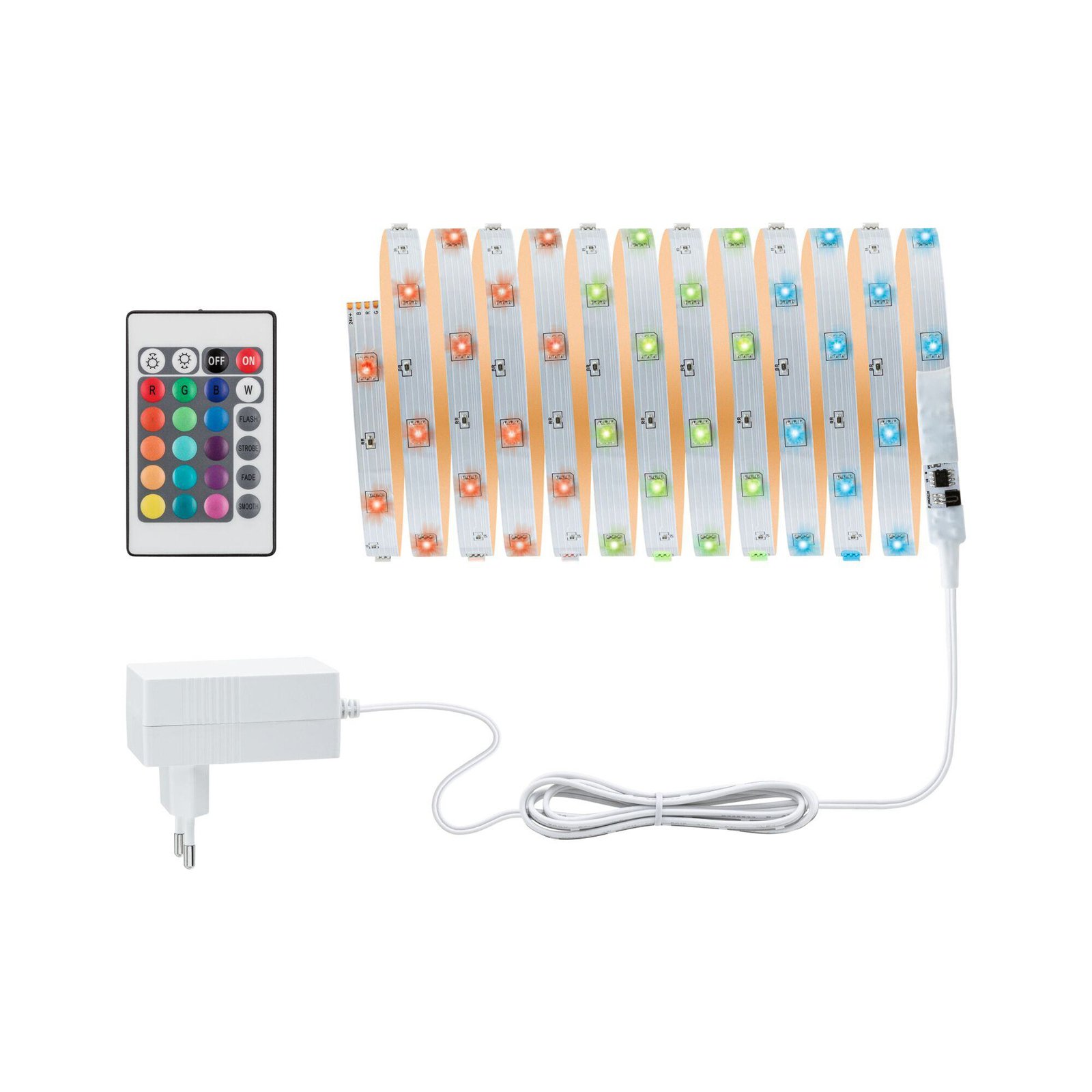 Paulmann LED-Strip-Set TIP, weiß, Kunststoff, RGB, 500 cm