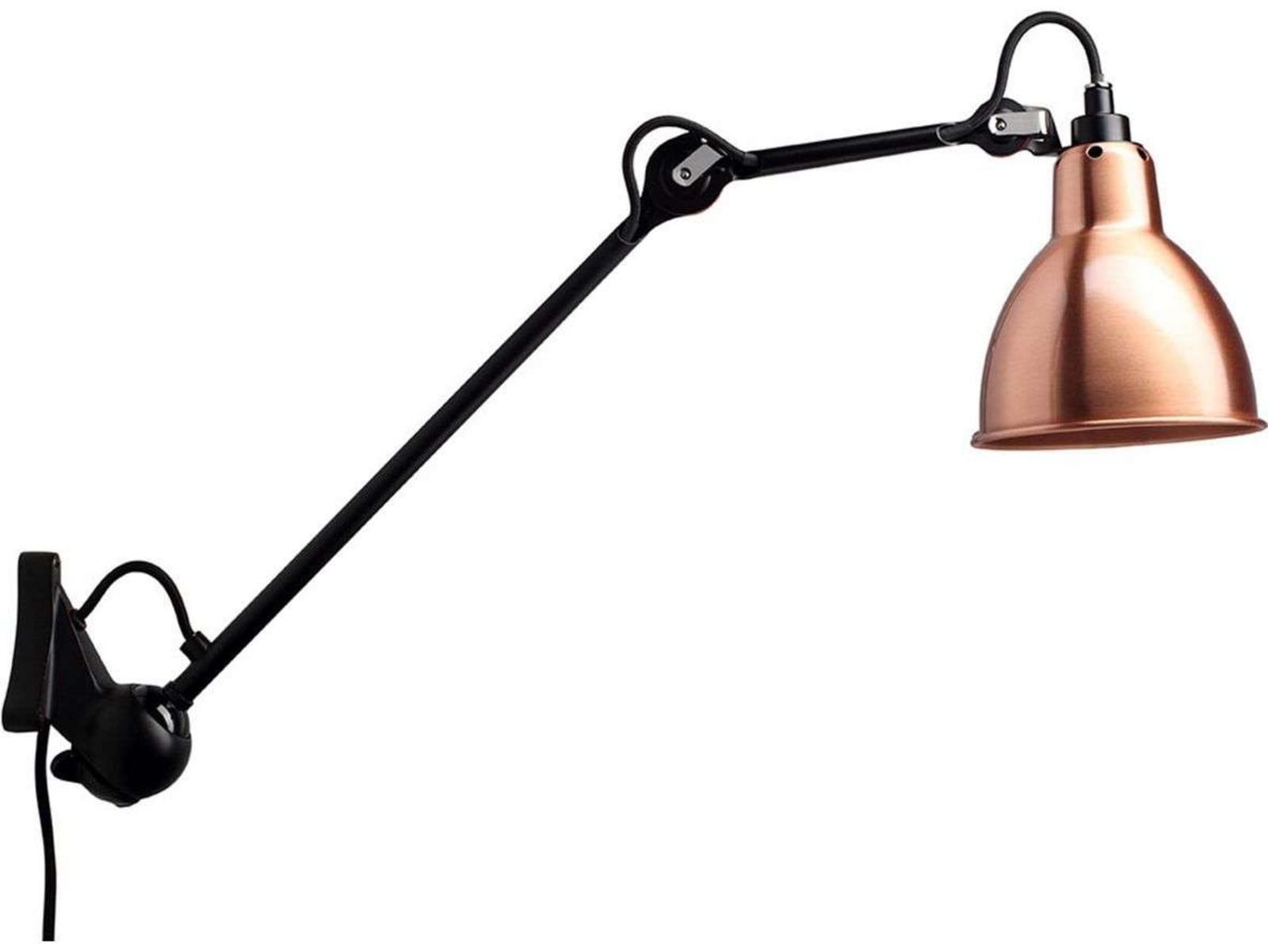 222 Væglampe Sort/Kobber Lampe Gras - Stue - Metal