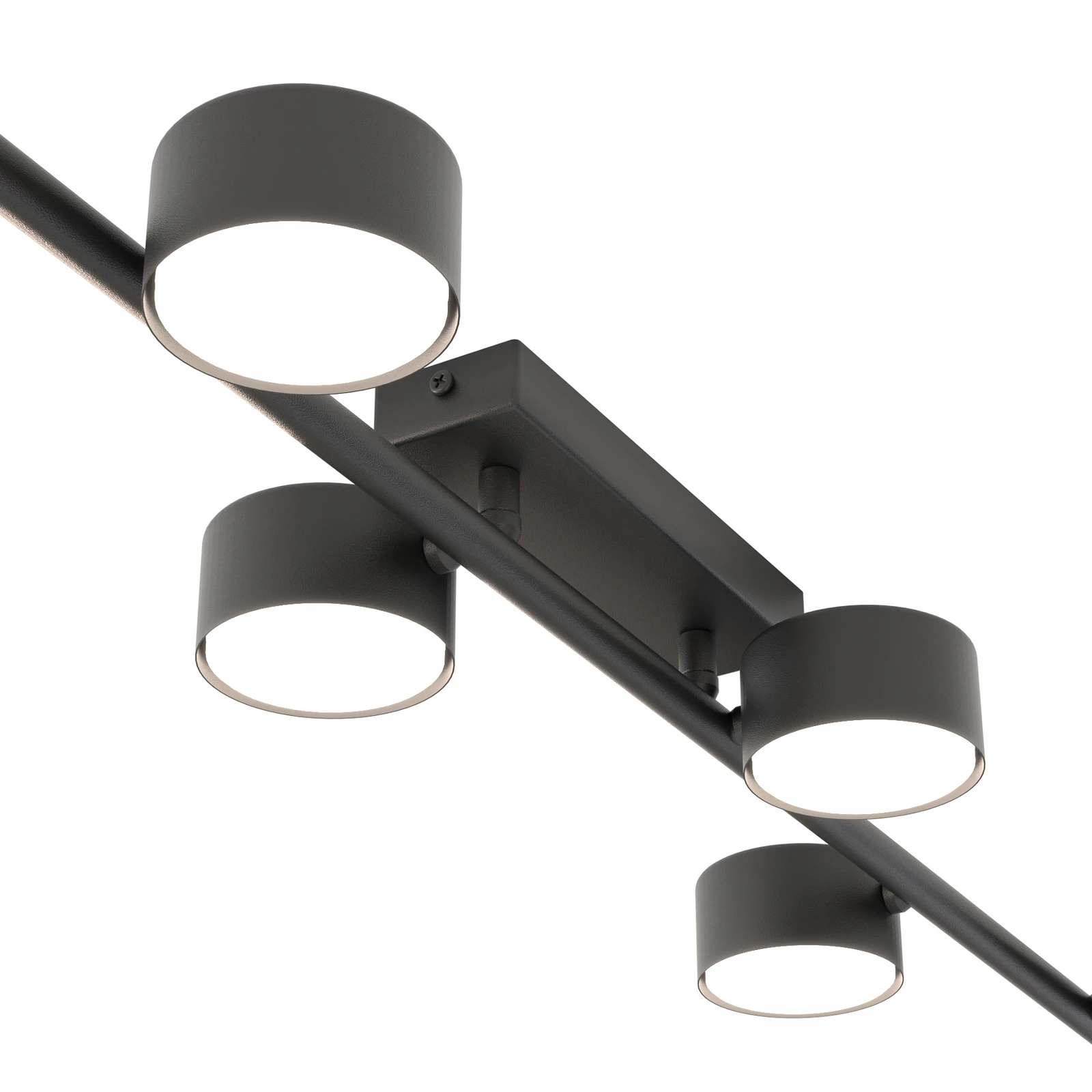 Downlight Bet, longitud 100 cm, negro, metal, 6 luces.