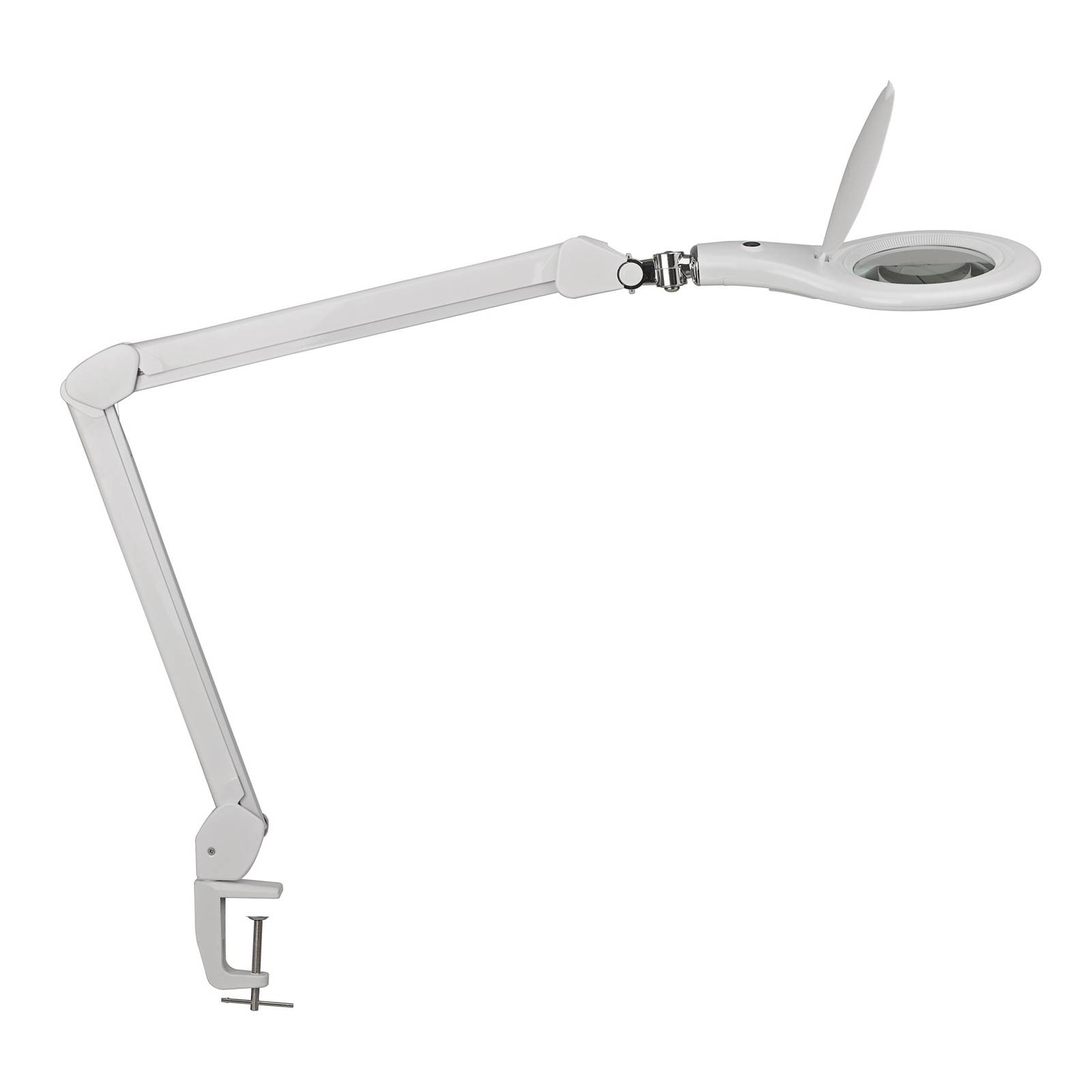 Image of Lampe à pince et loupe LED MAULmakro, blanche 4002390076289