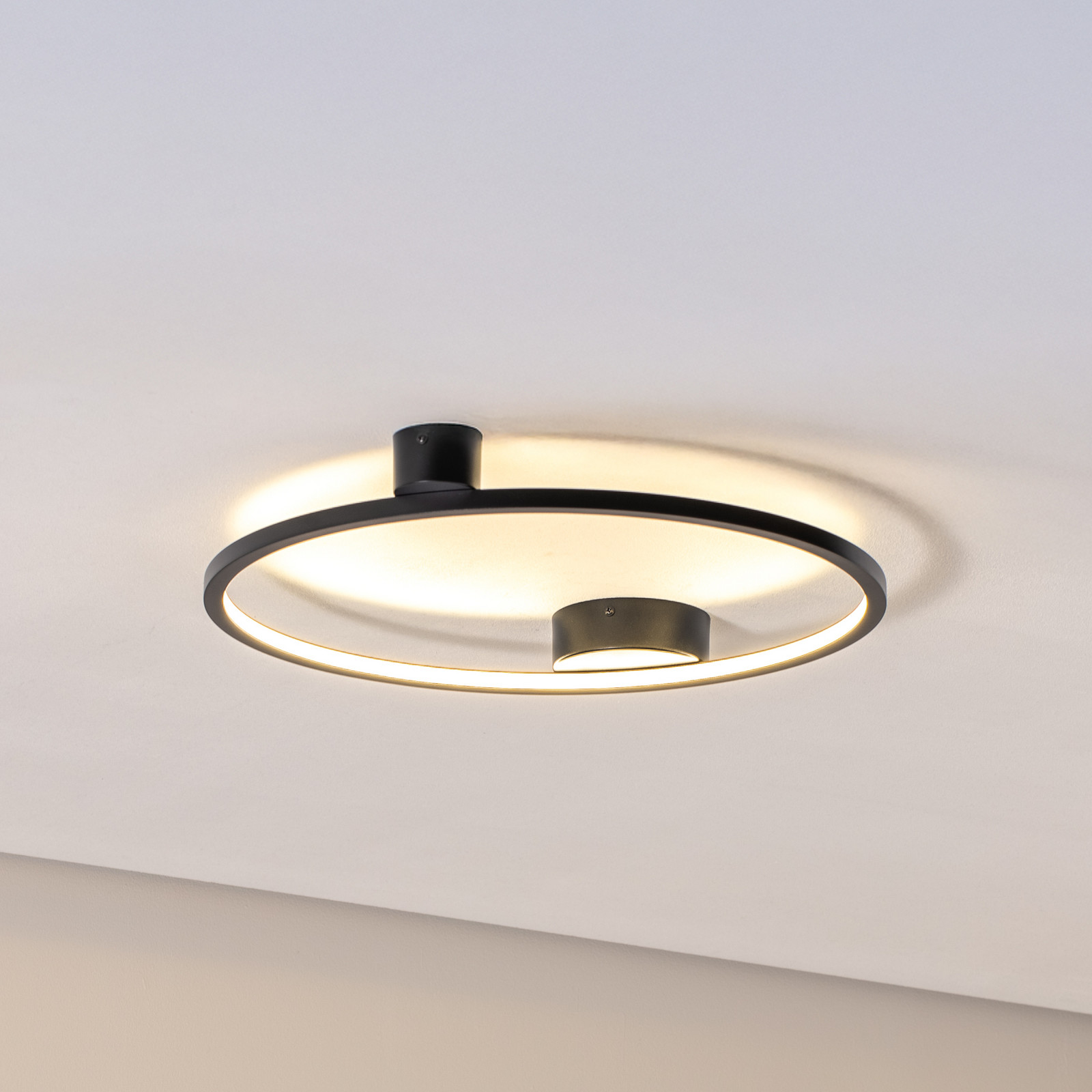 Milagro Lighting Plafonieră LED Saturno negru Ø 50 cm metal 4.000 K - Camera de zi / sufragerie - Modern - Aluminiu