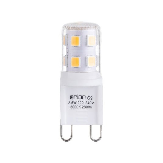 LED лампа с щифт, прозрачна, G9, 2,5 W, 3000 K, 280 lm