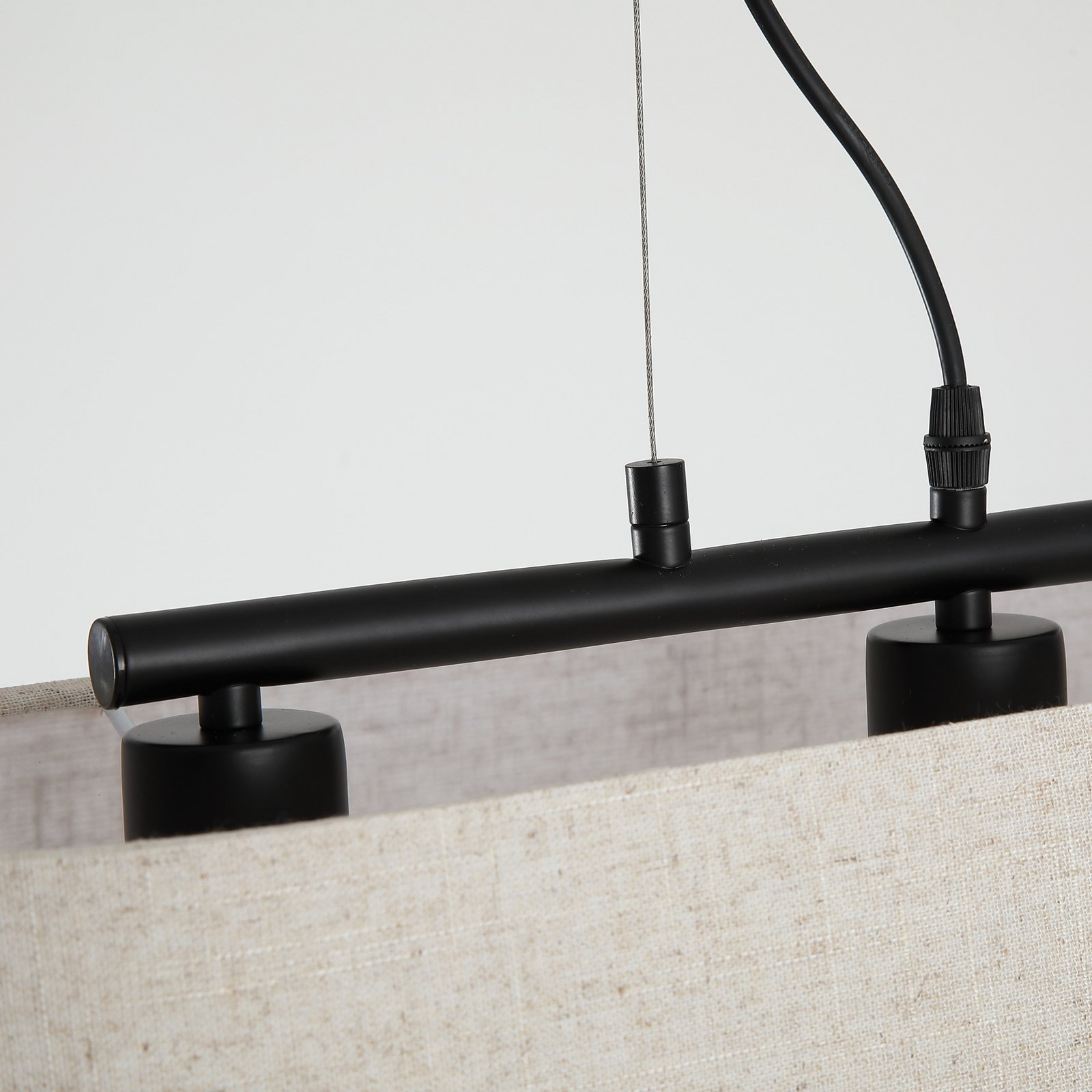 Suspension Hessian, longueur 60 cm, blanc naturel, lin/métal