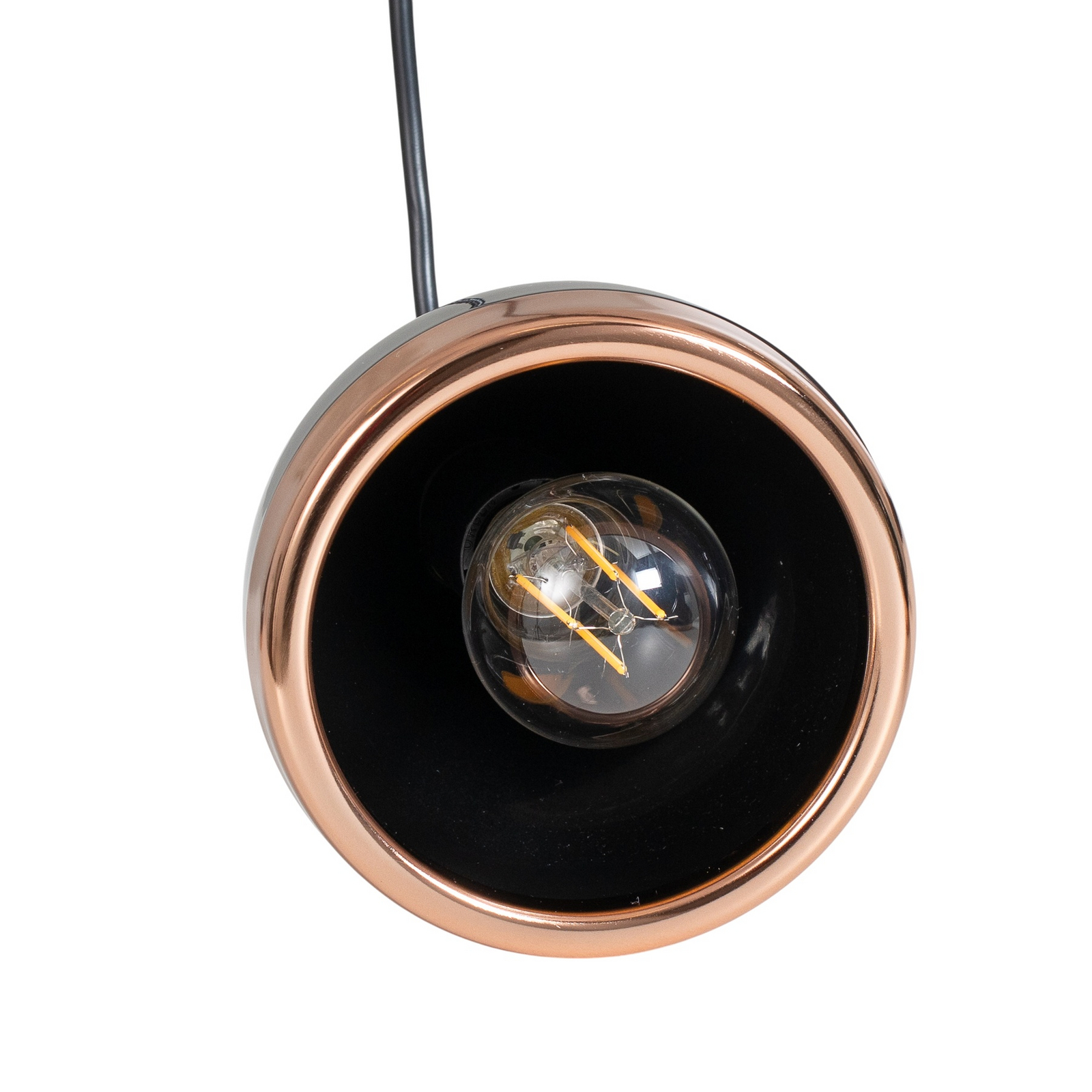 Висяща лампа Yildo, дължина 65 см, черна/медна, метал Висяща лампа Yildo, дължина 65 см, черна/медна, метал