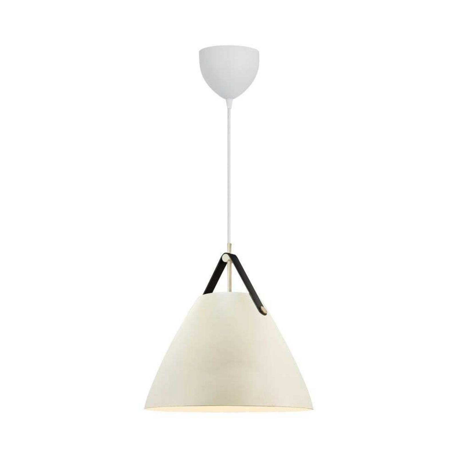 Lampa wisząca Strap, kolor piaskowy, Ø 36 cm, metal/skóra