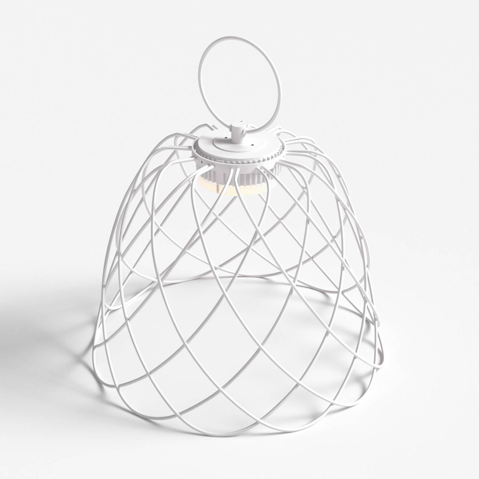 GIBAS LED tafellamp Nefer, IP44, met accu, zandwit, voor woon-/ eetkamer, metaal, 5 W, H: 48 cm