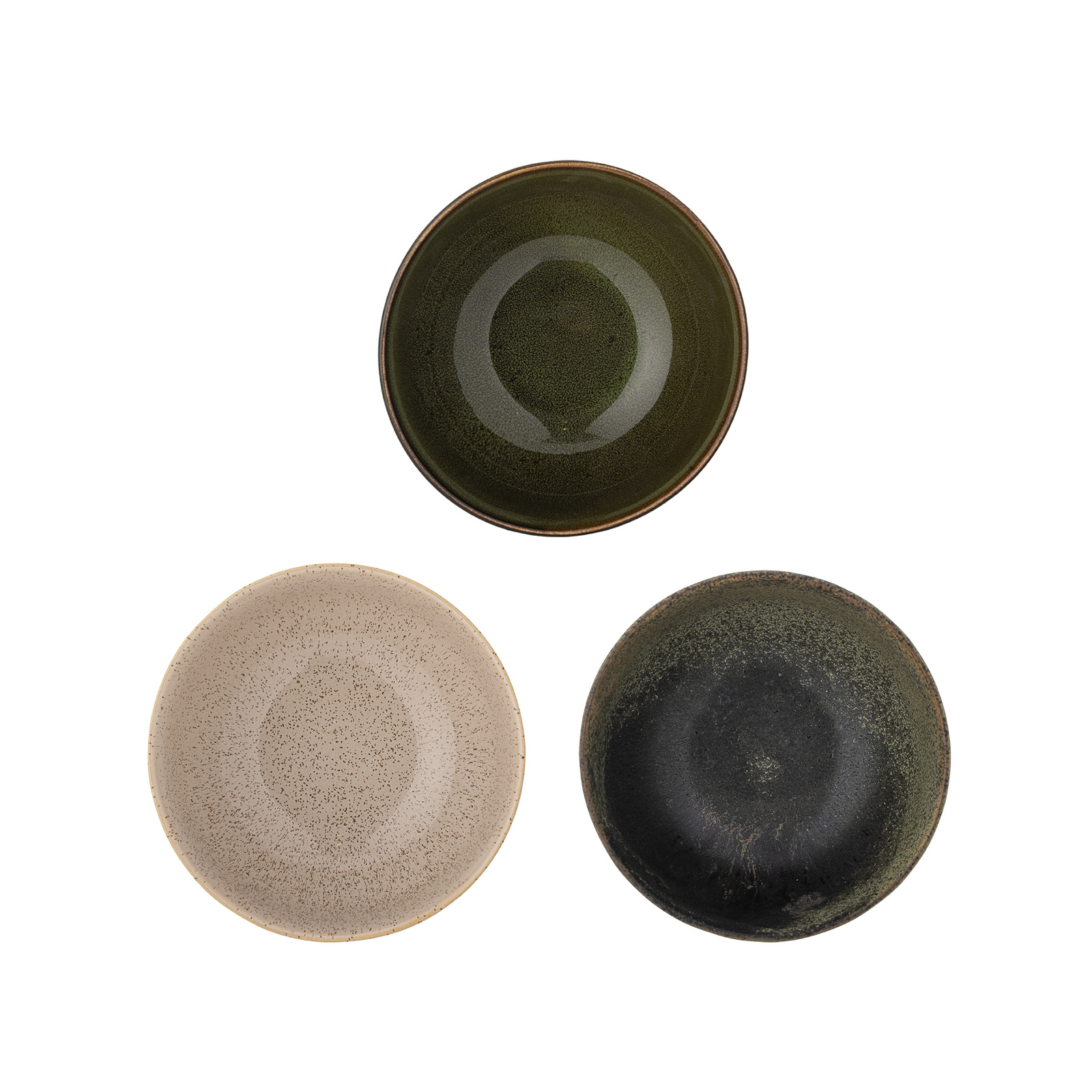 Lot de 3 coupelles Addison vert/rose, 8 cm, en céramique - Bloomingville