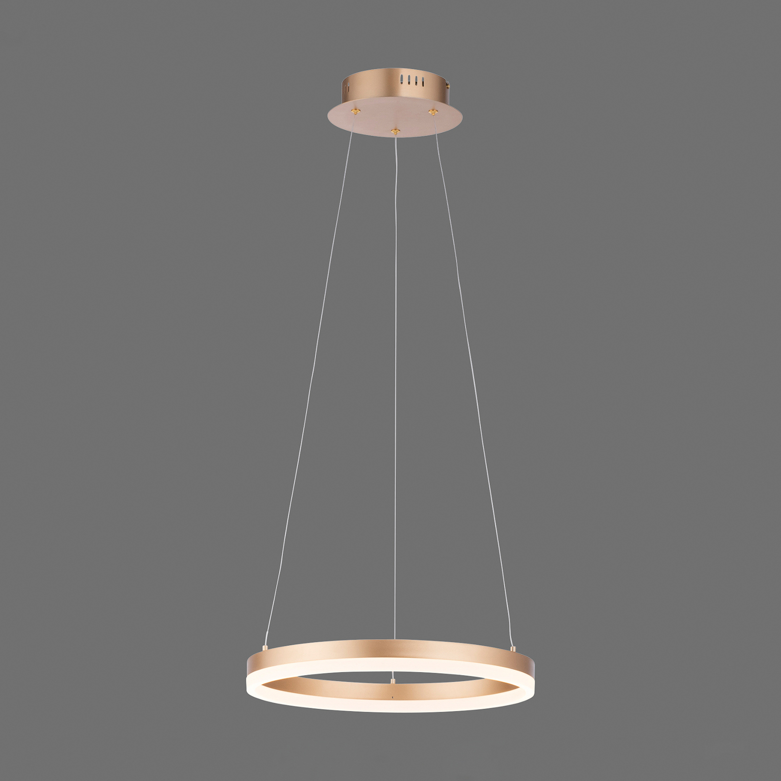LED hanglamp Titus, rond, Ø 40cm, mat messing