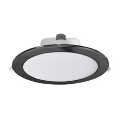 LED kattoon upotettava valaisin Acrux, Ø 24 cm, musta, CCT