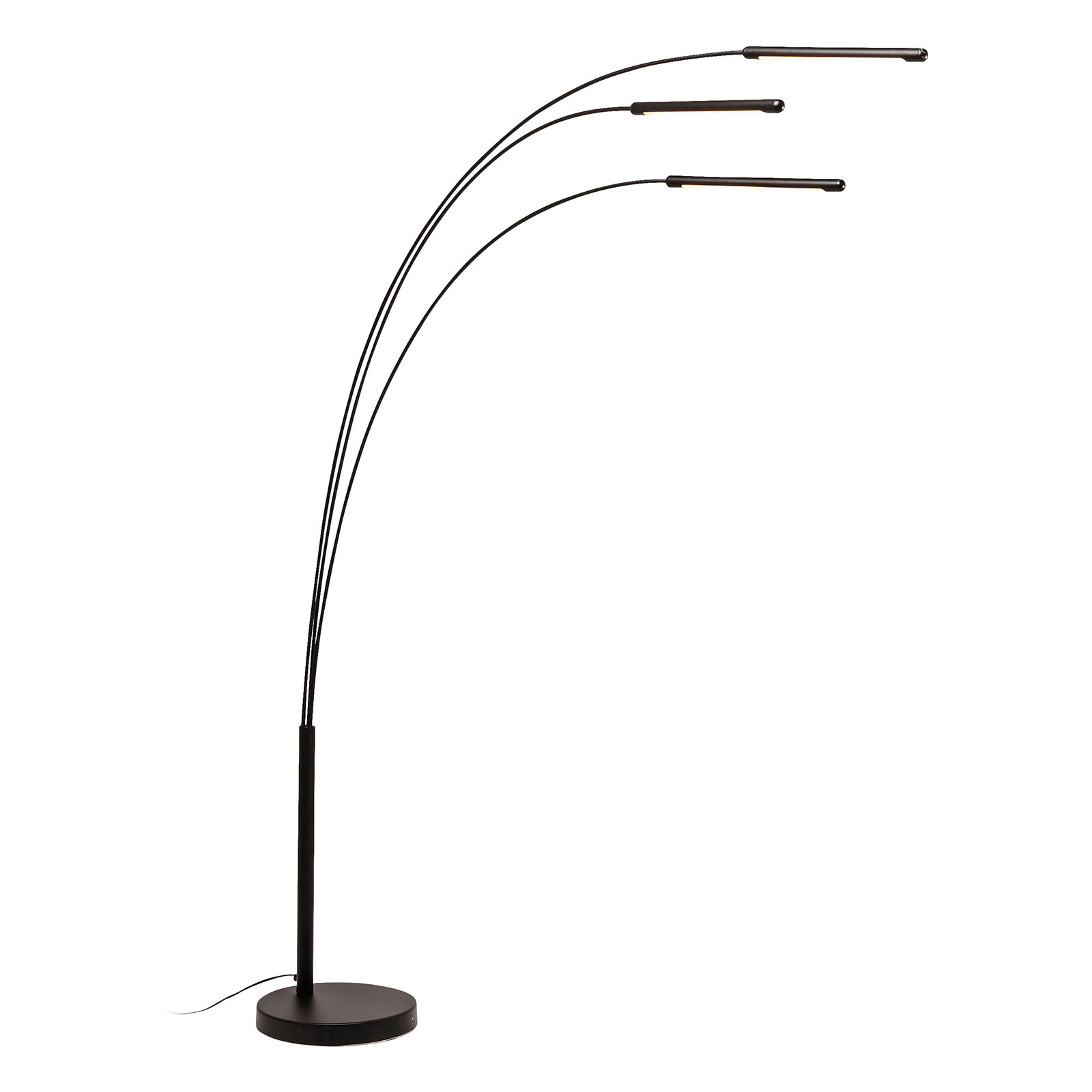 Kare KARE Space LED floor lamp in black, for Living / Dining Room, steel, marble, 4.5 W, energy efficiency: A, W: 35.5 cm, H: 220 cm