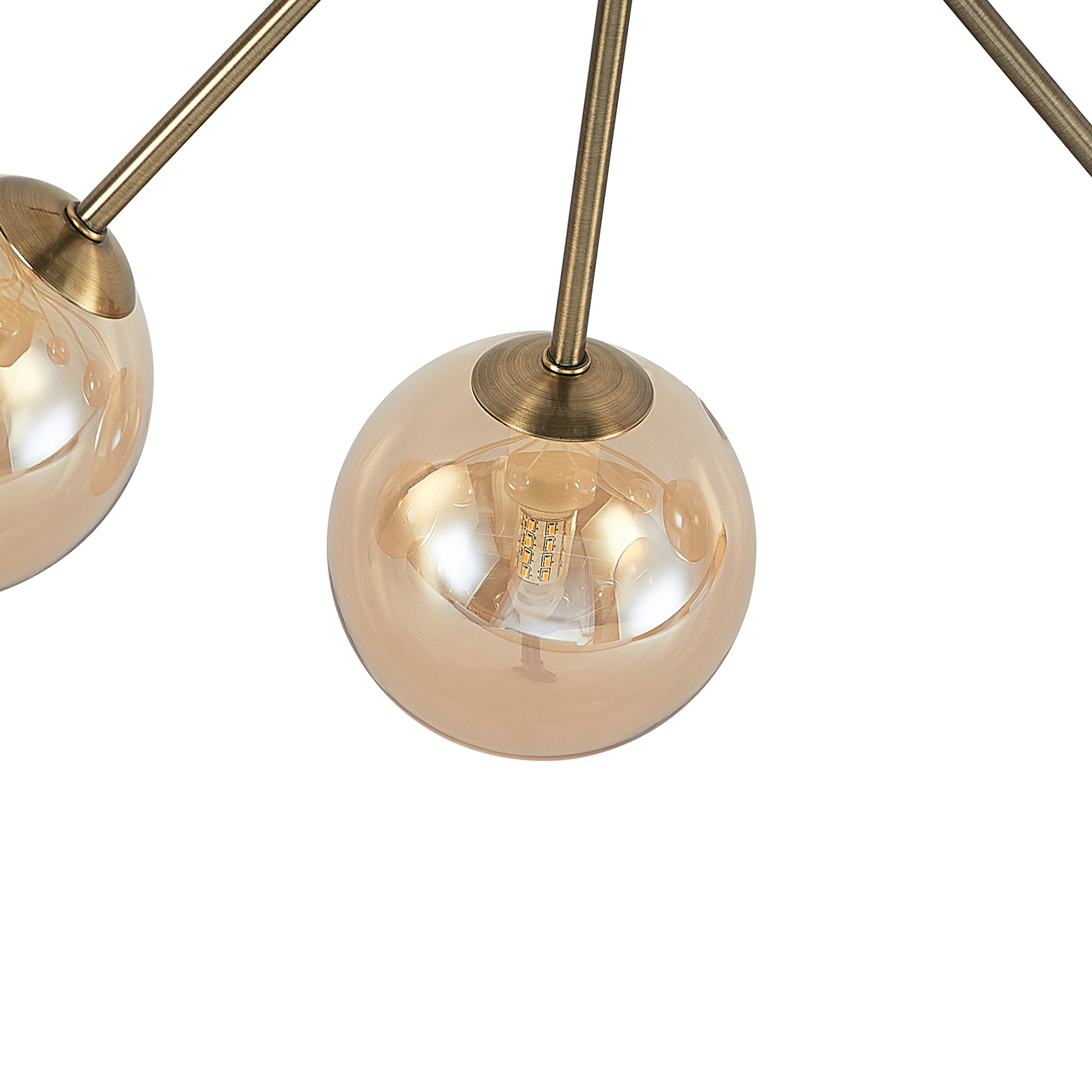 "Lucande Wynona" lubinis šviestuvas, 7 žibintų, antikvarinis žalvaris