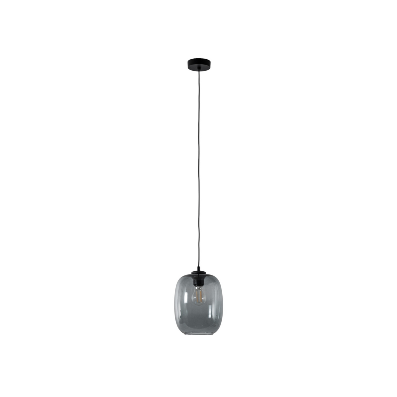 Lampada a sospensione Elio, vetro, grafite, 1 luce