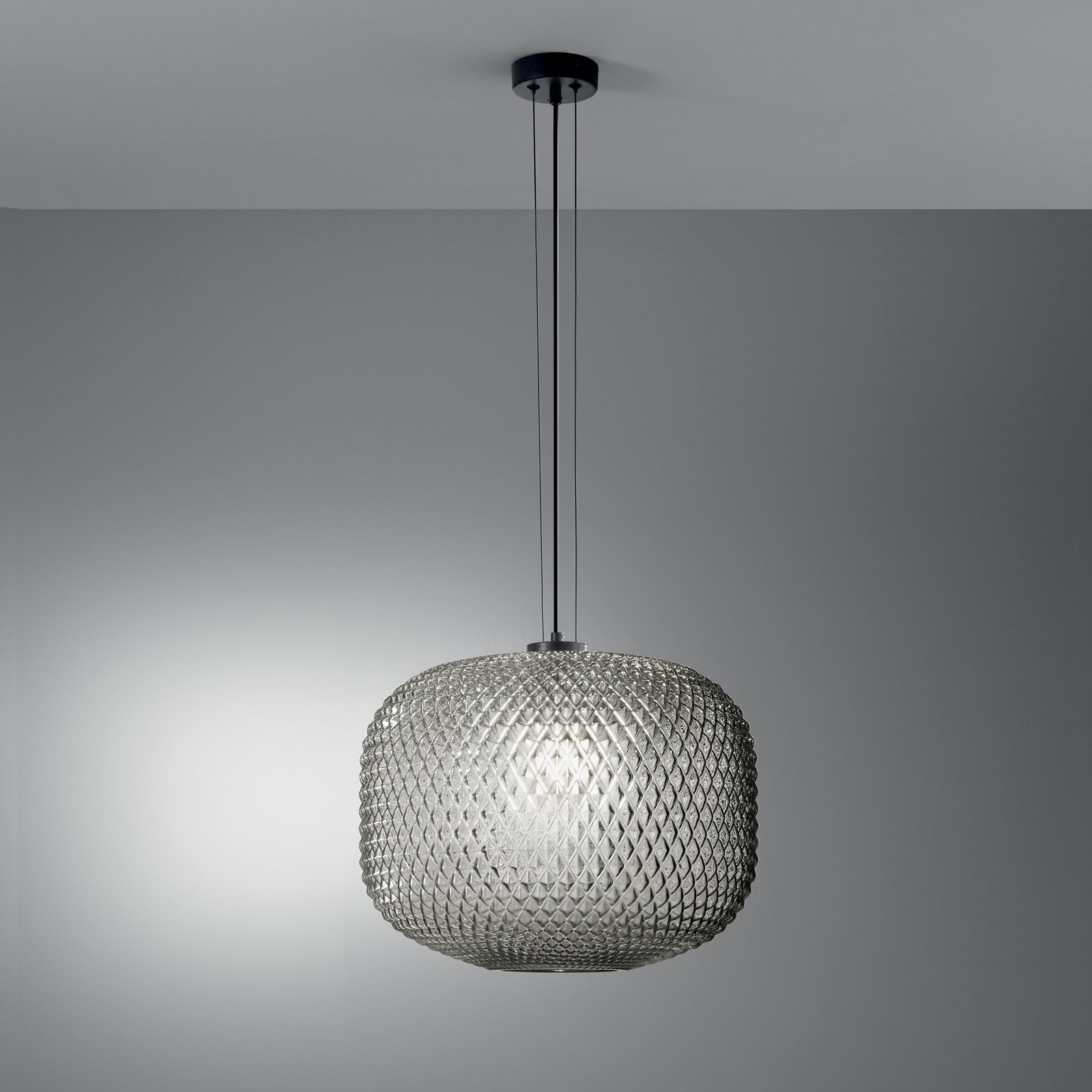 Luce Ambiente Design Lampă suspendată Ashford gri fumuriu Ø 40 cm sticlă - Camera de zi / sufragerie