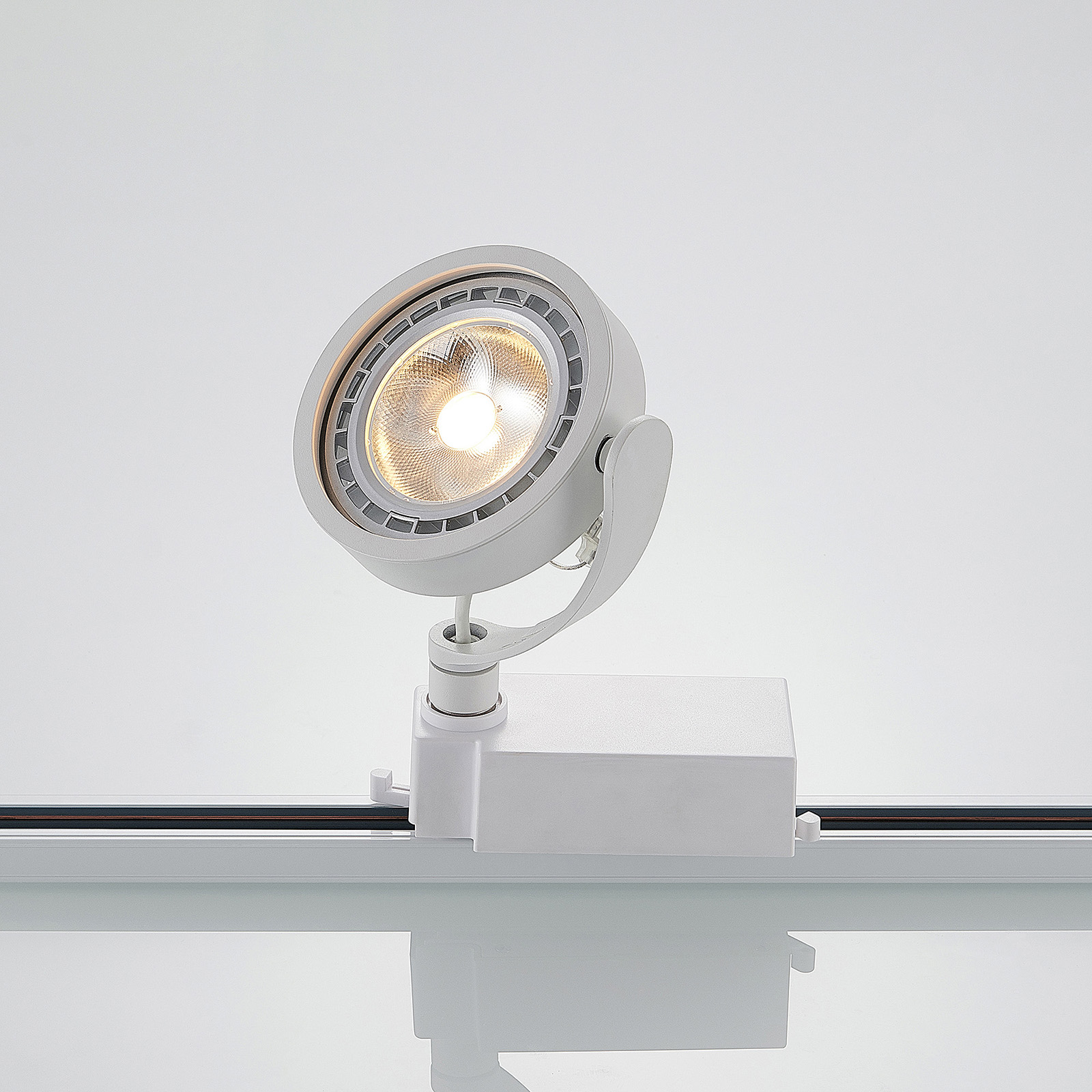 Rick spotlight, two-circuit track lighting system, white, 17.2 cm long