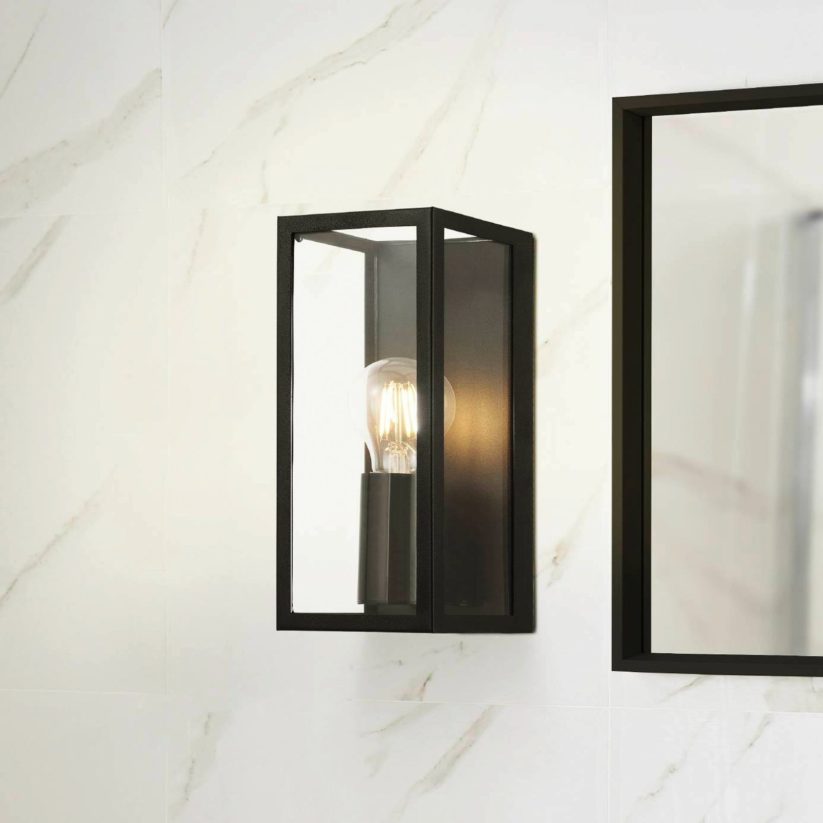 Amezola bathroom wall light, 1-bulb, black