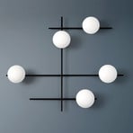 Mikado wall light, frosted glass, 5-bulb