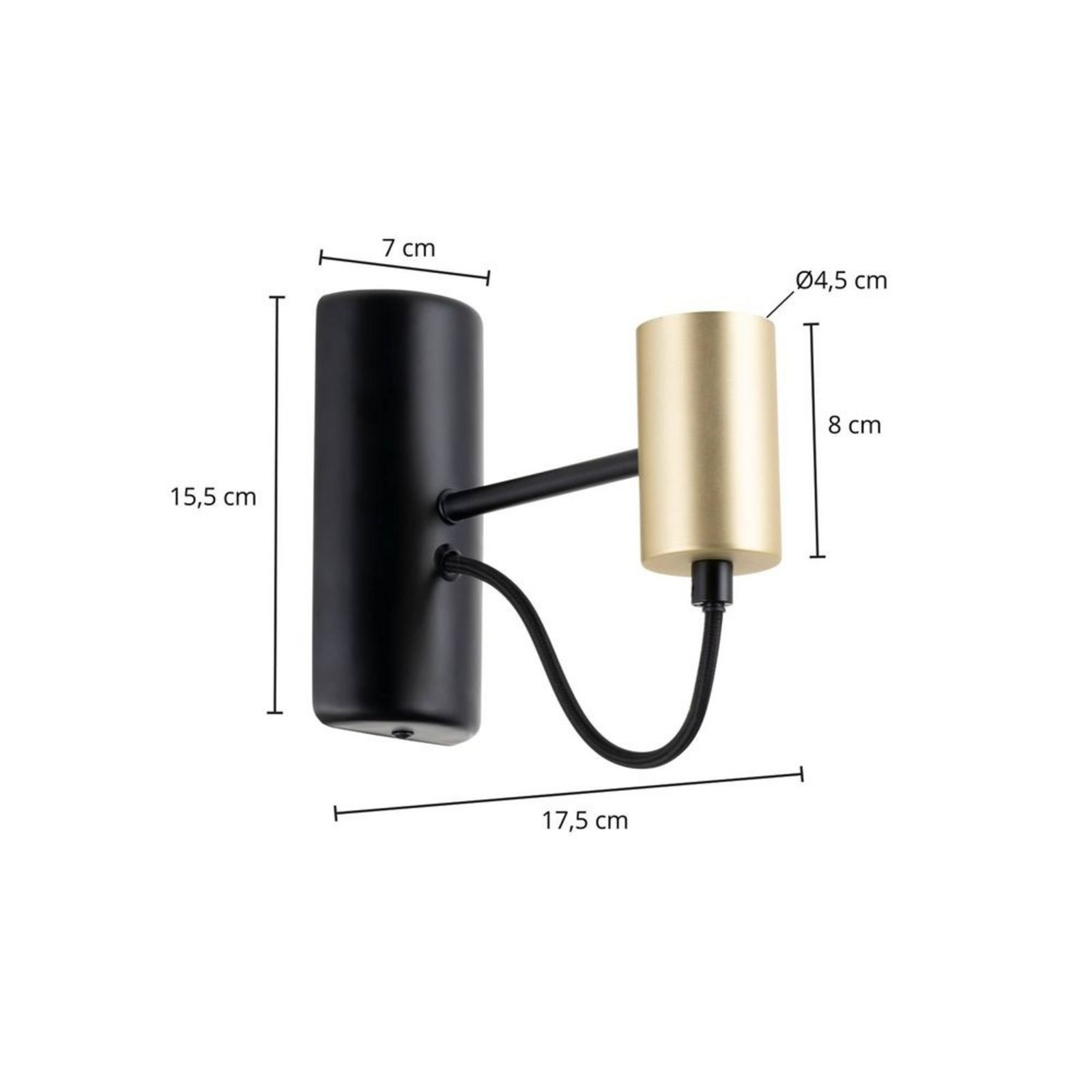 Prospa Aplică de Perete Black/Brass - Lindby