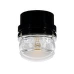 Oluce LED-væglampe Fresnel, sort, aluminium, glas, 2.700 K