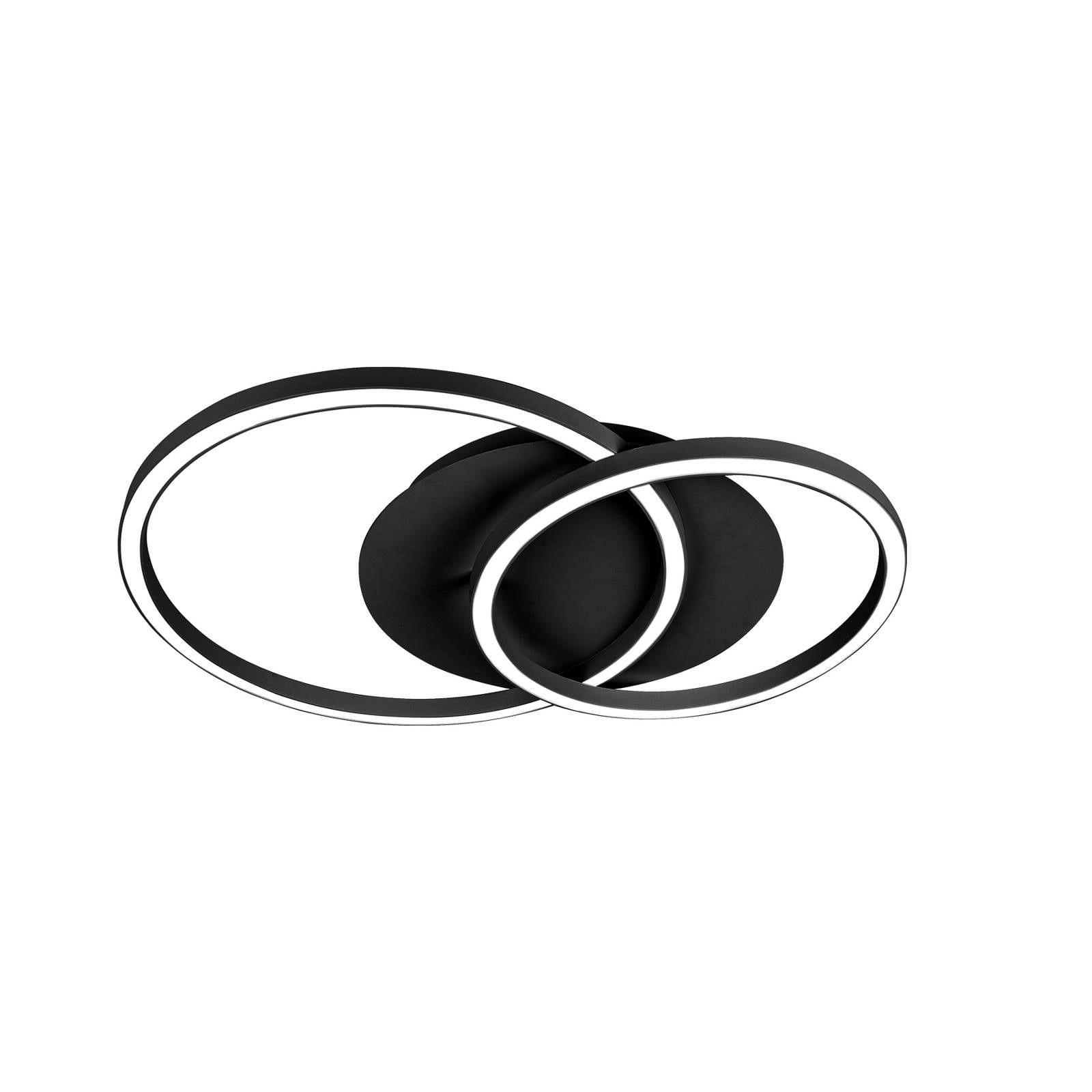 Lucande LED-Deckenlampe Tjado, 62 cm lang, schwarz, Metall