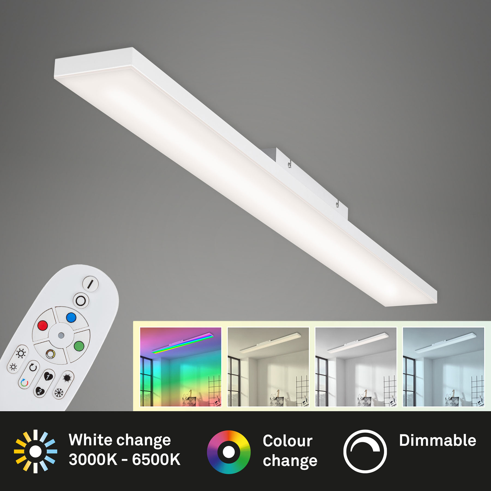 LED-taklampe Frameless RGBW, 120x10cm