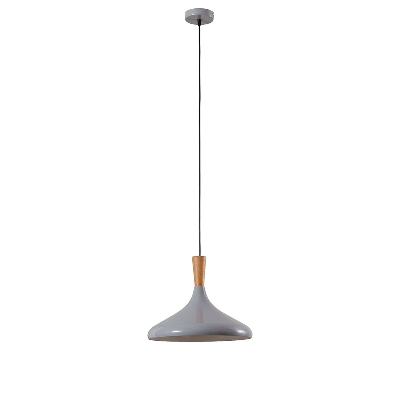Lampă suspendată Chris, gri/alb, Ø 35 cm, metal