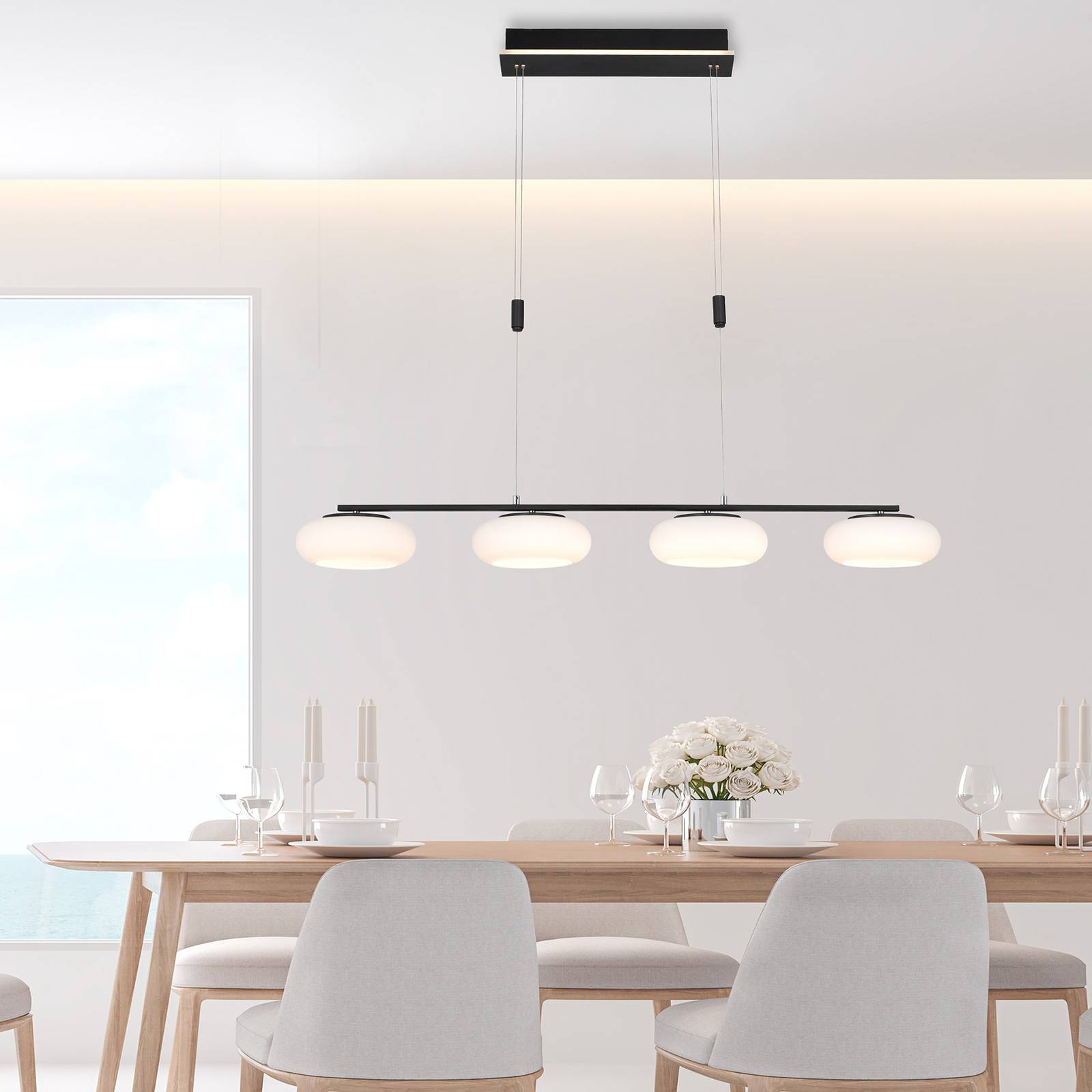 Q-Smart-Home Paul Neuhaus Q-ETIENNE suspension LED x4 noire