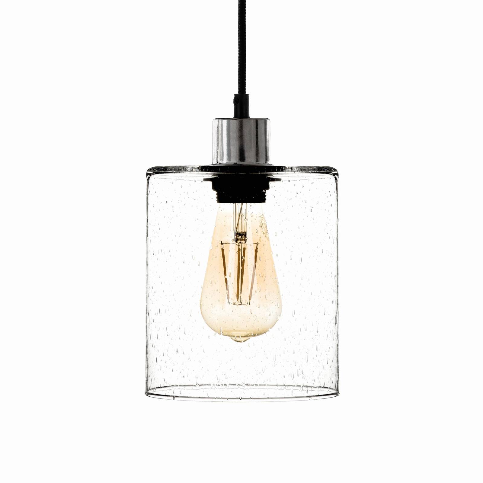 Solbika Lighting Závěsná lampa Soda se stínidlem z čirého skla Ø 15 cm